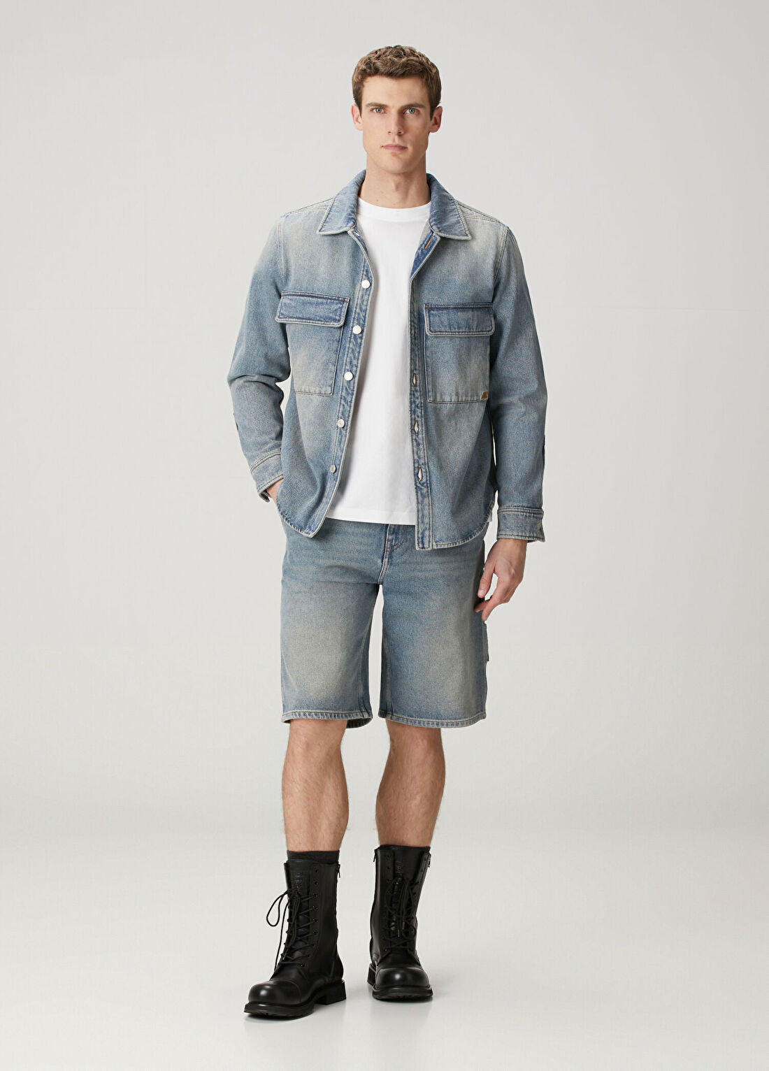 Courreges Hammer Mavi Denim Bermuda