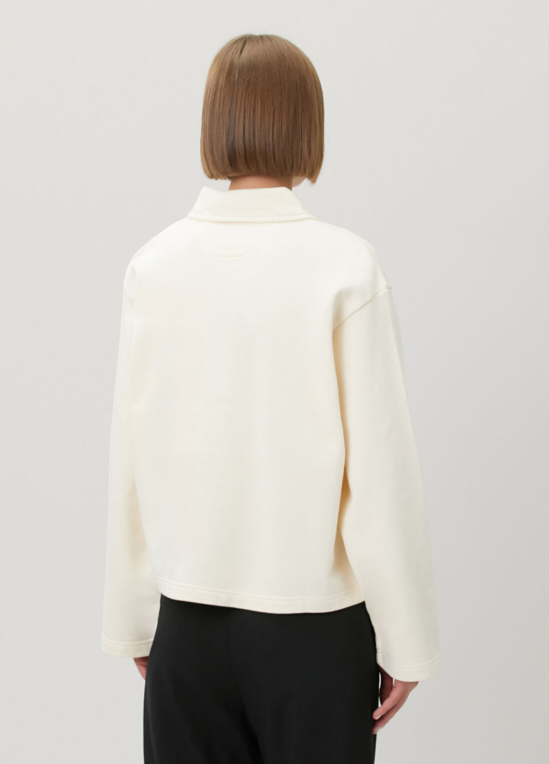 DAGMAR Krem Polo Sweatshirt görsel 4