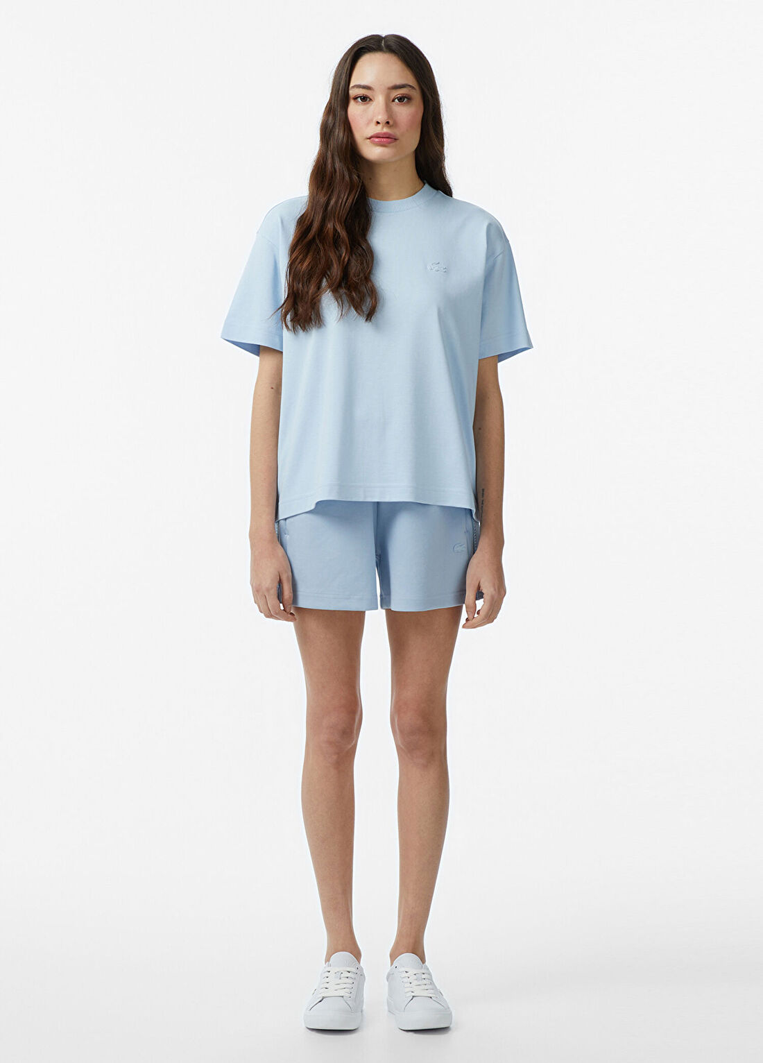Lacoste Mavi Relaxed Fit Kadın Mini Şort