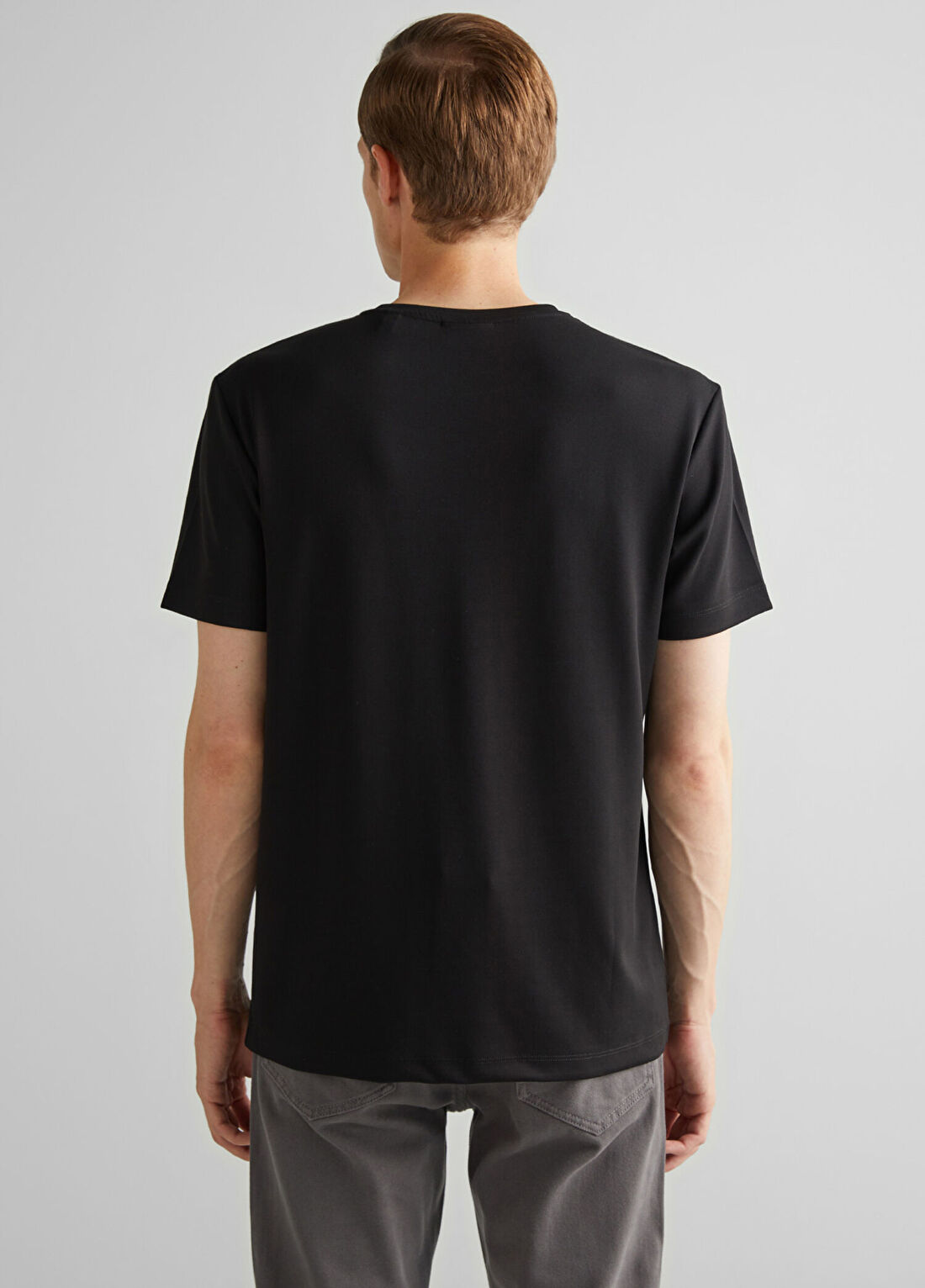 Gant Siyah Bisiklet Yaka Relaxed Fit Kısa Kollu Erkek T-Shirt görsel 2