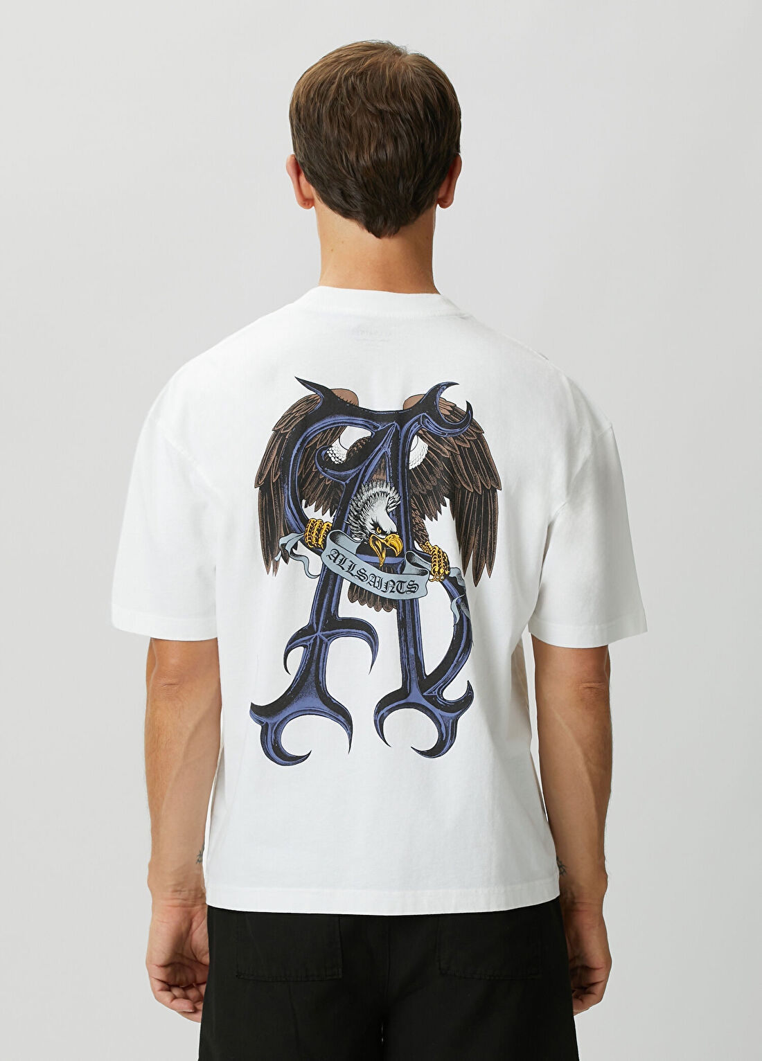AllSaints Raptour Beyaz Oversized T-shirt görsel 4