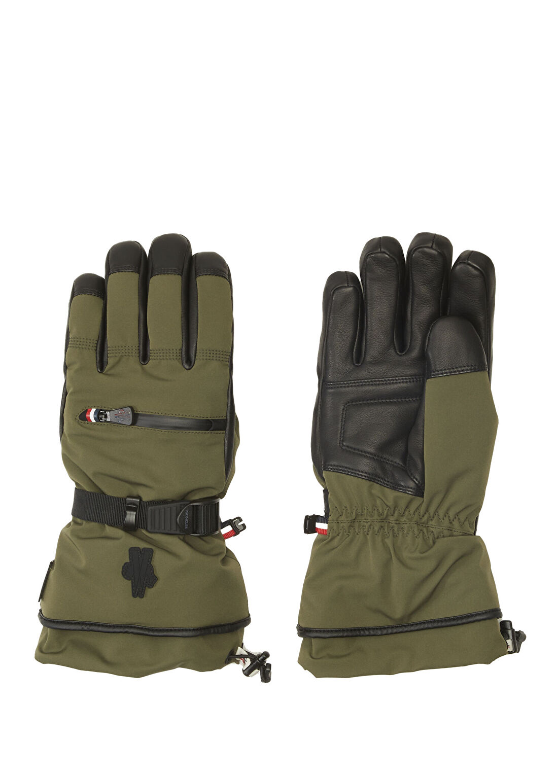Moncler Grenoble x Reusch Haki Erkek Deri Eldiven