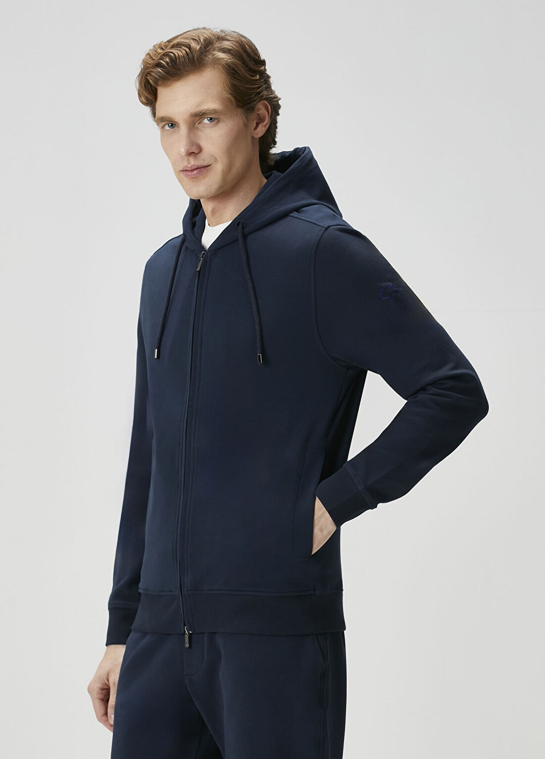 Pal Zileri Lacivert Kapüşonlu Sweatshirt görsel 3