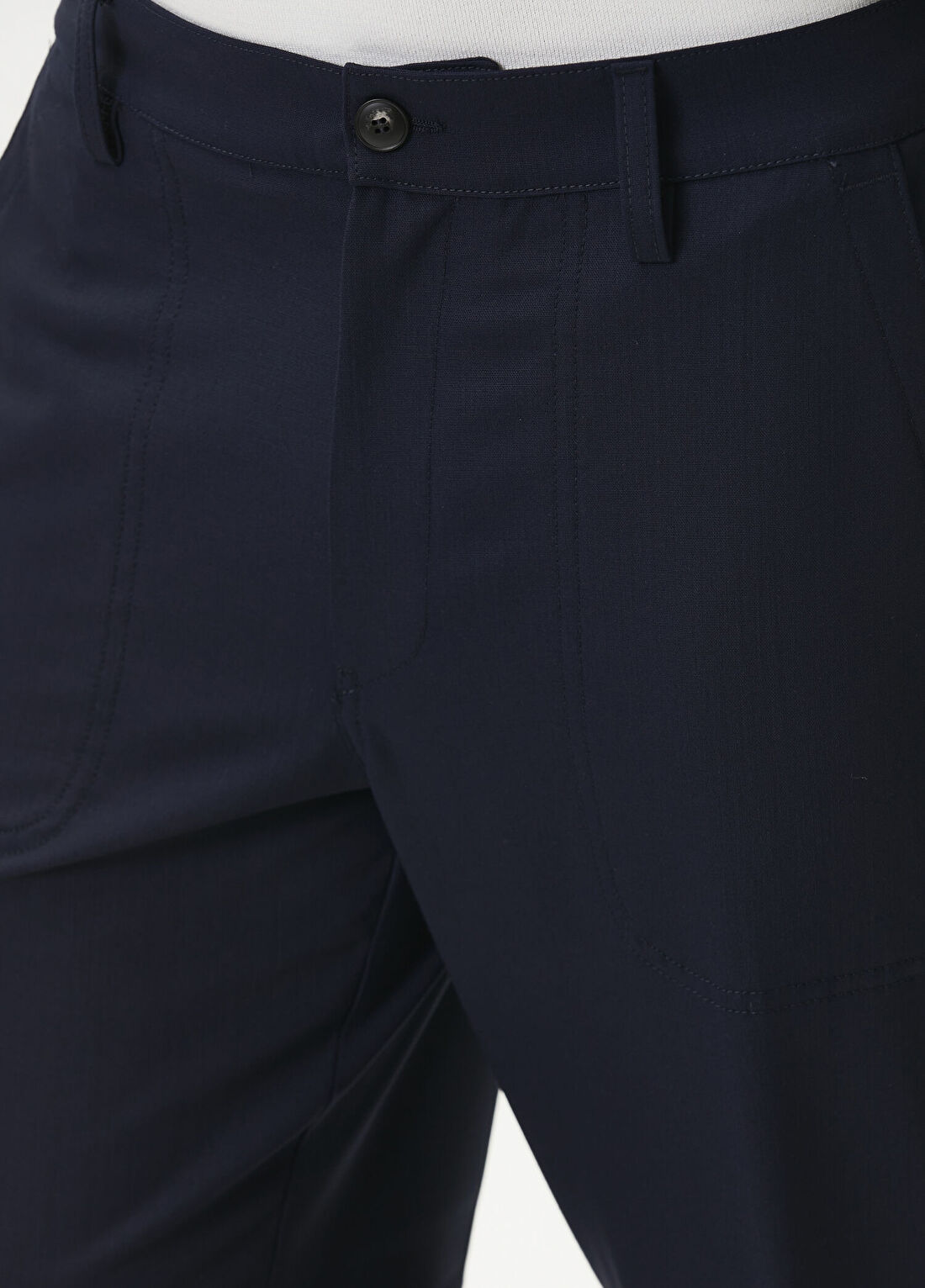 Canali Lacivert Yün Pantolon görsel 4
