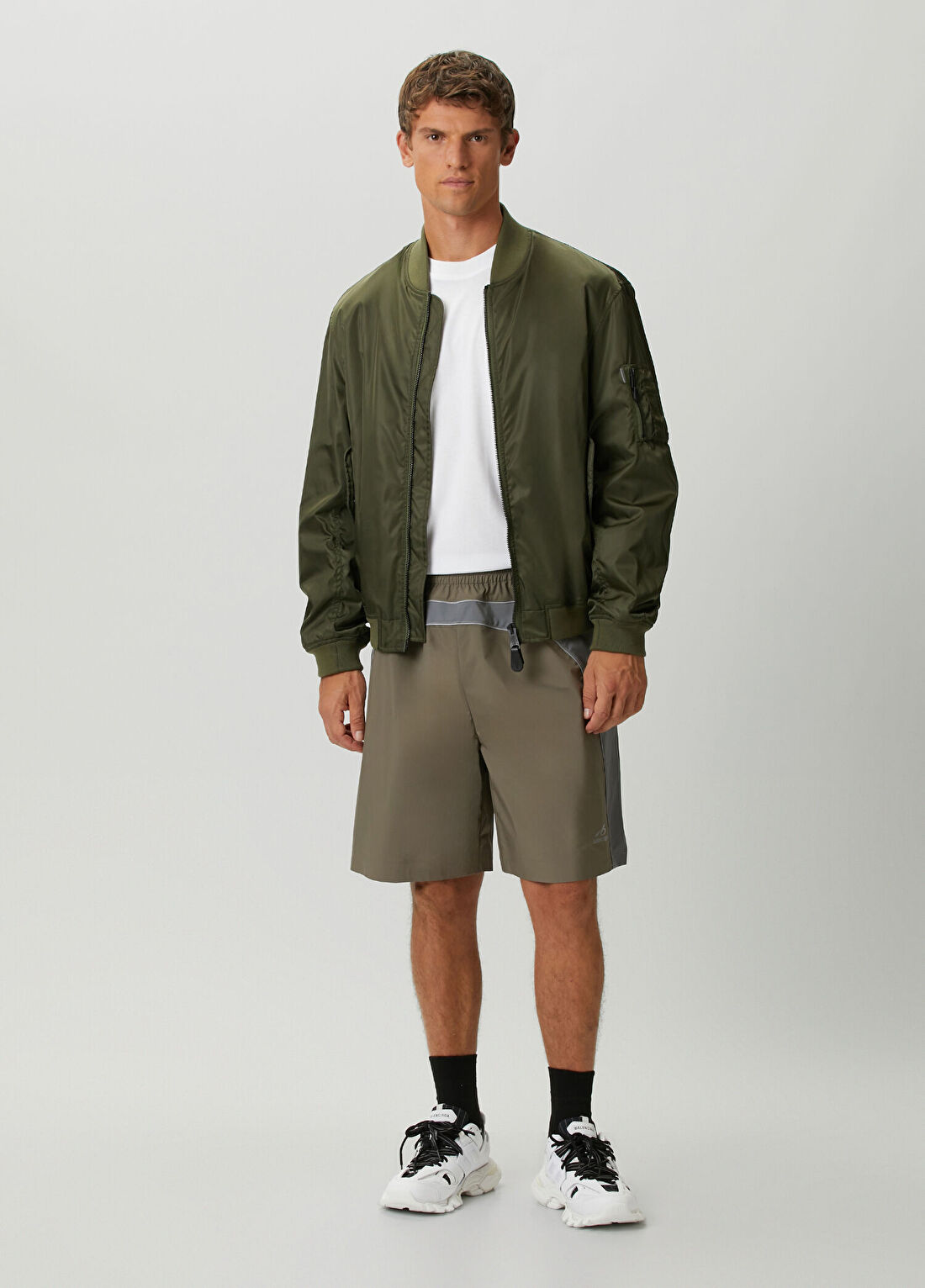 Balenciaga Haki Bomber Classic Oversized Mont görsel 2