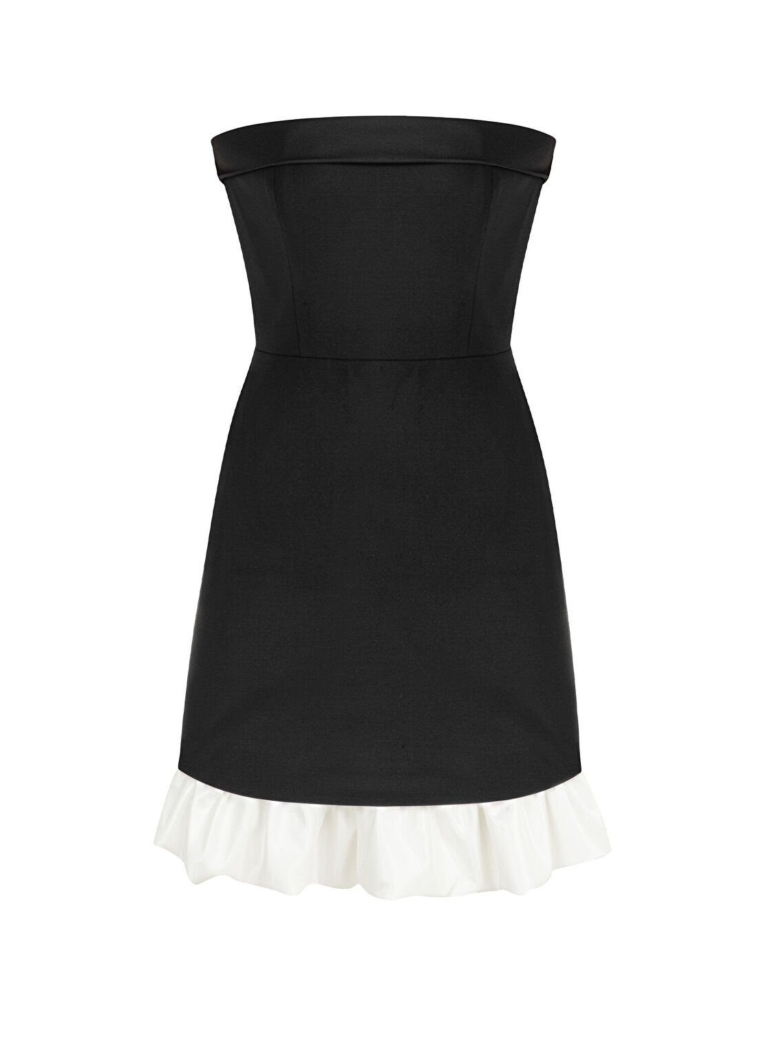 Feel The Lotus Jill Siyah Straplez Kadın Mini Elbise