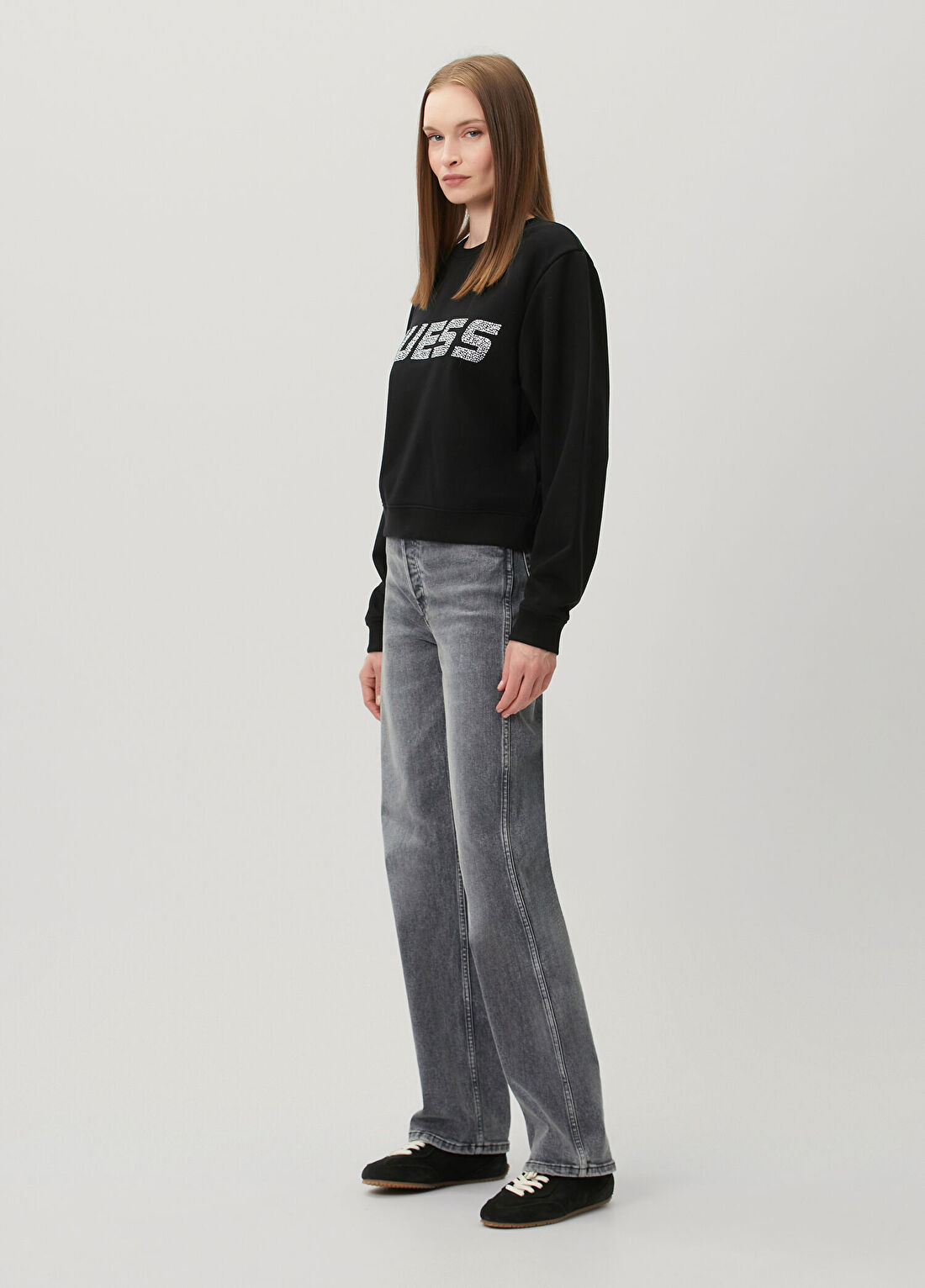 Guess Silvy Siyah Sweatshirt görsel 2