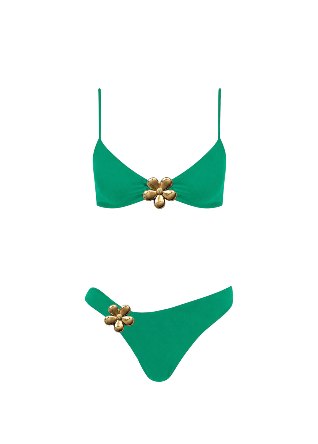 Endless Blue Flower Bomb Kendall Yeşil Klasik Kesim Kadın Bikini Takımı
