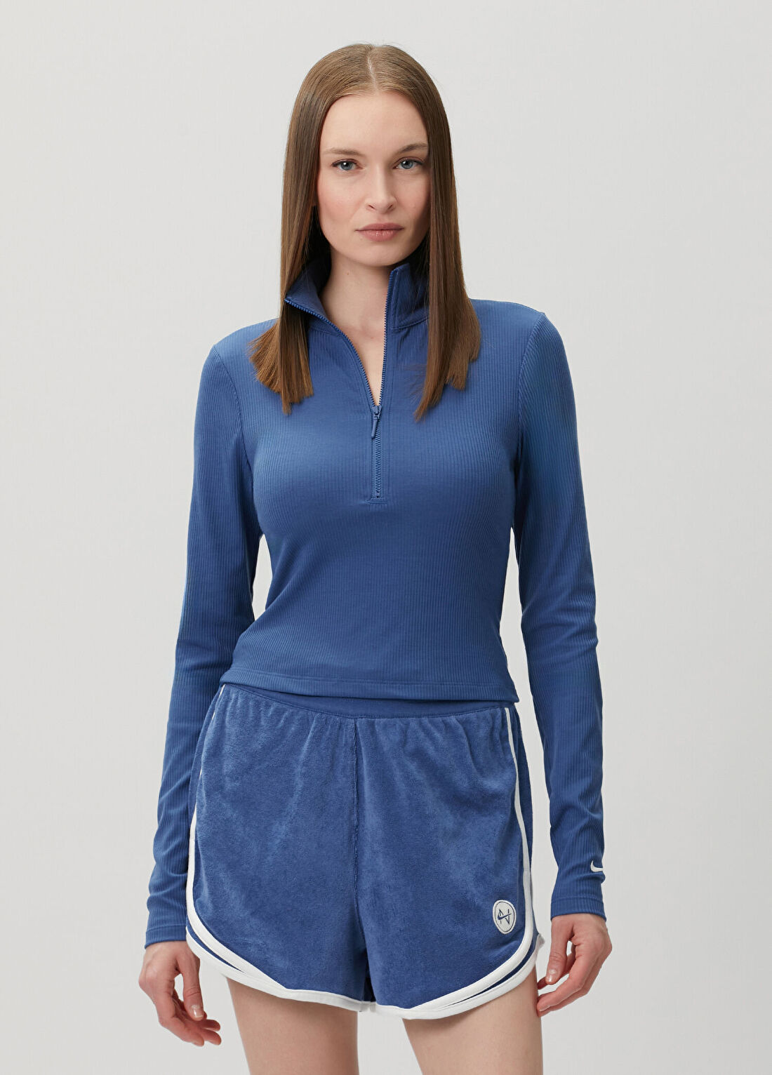 Nike Chill Knit Mavi Fermuarlı Üst