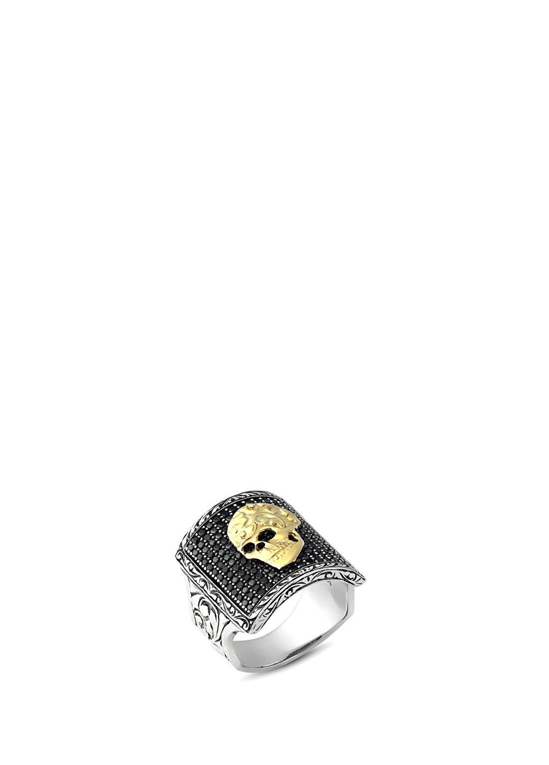 Boga Square Skull Spinel Erkek Altın Yüzük