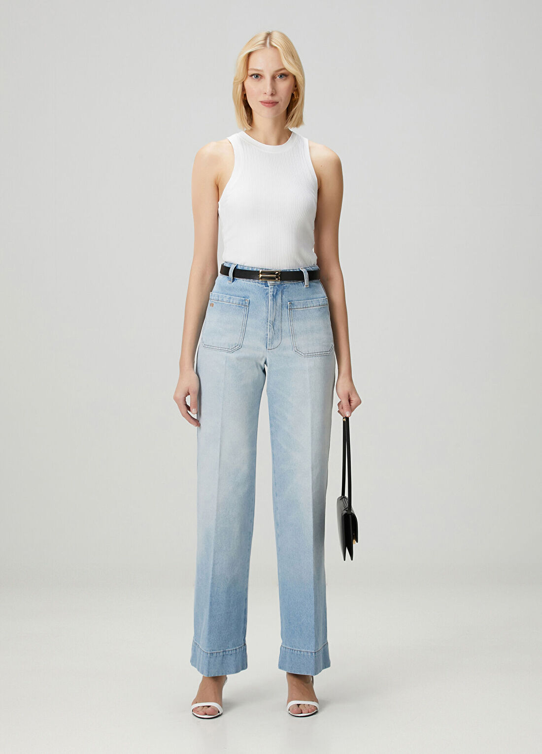Victoria Beckham Alina Açık Mavi Jean Pantolon