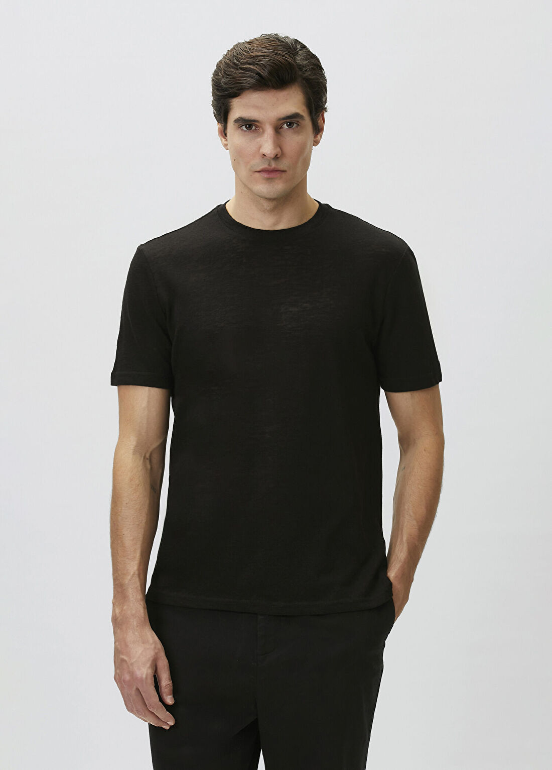 Network Siyah Basic T-shirt görsel 2