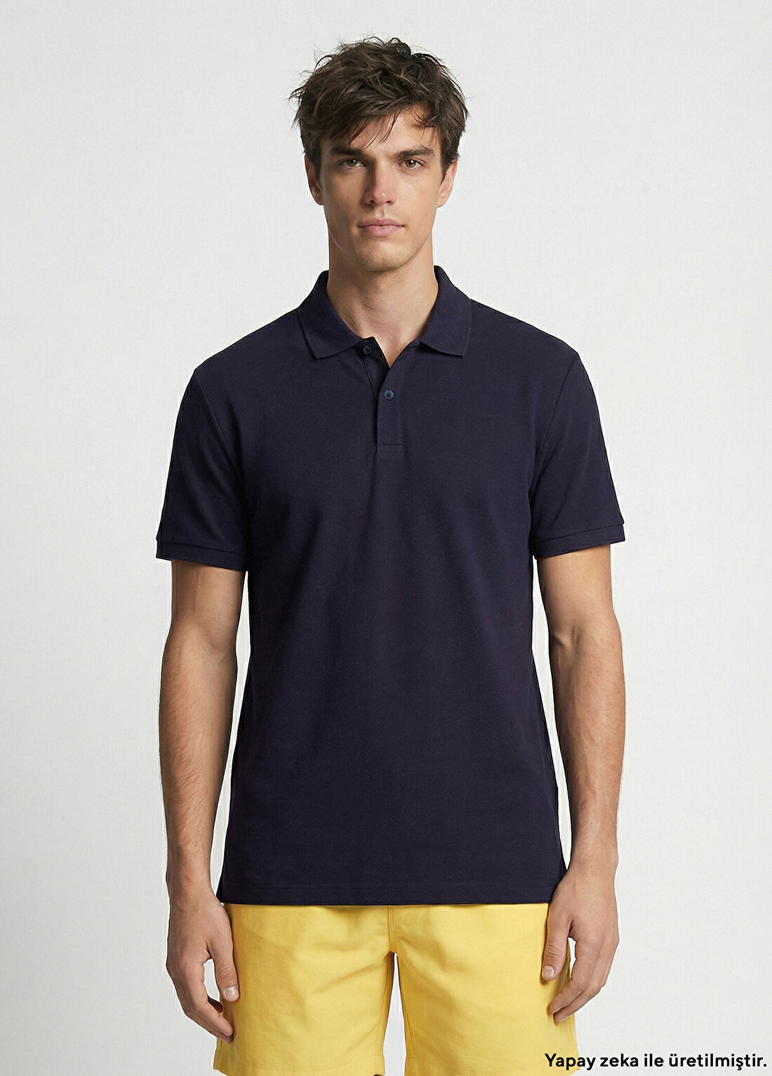Network Lacivert Polo Yaka Pike T-Shirt