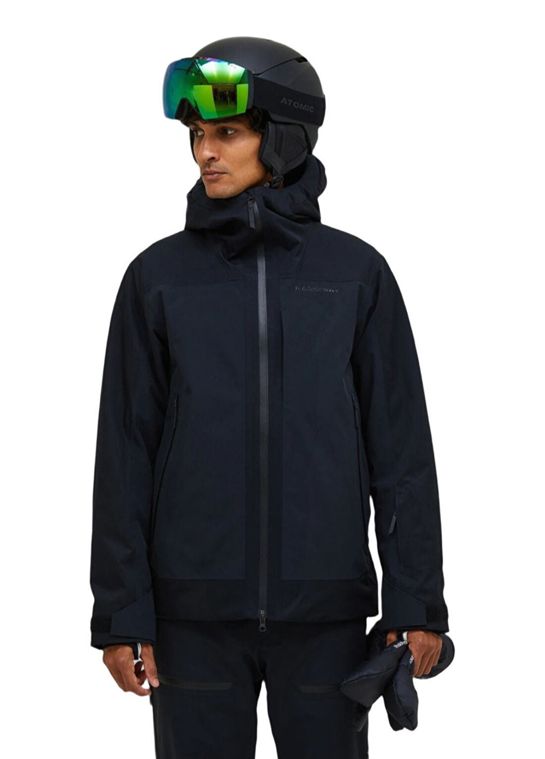 Peak Performance M Whitelight Insulated Siyah Kapüşonlu Erkek Snowboard Ceketi görsel 2