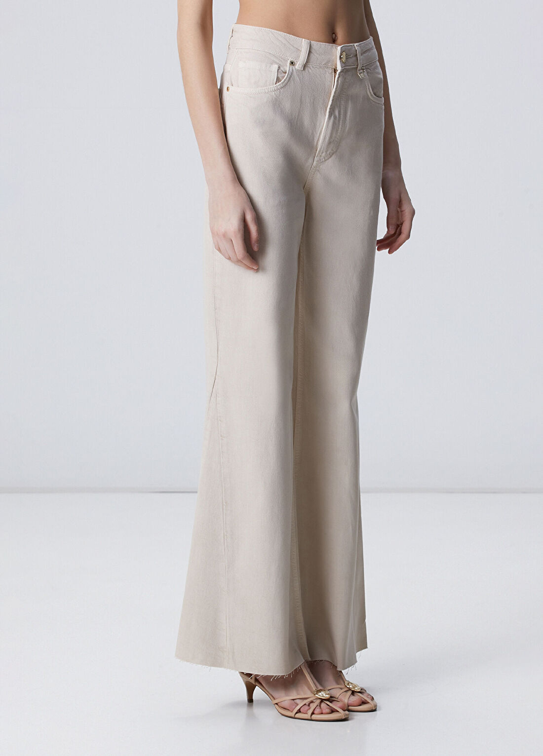 Network Açık Bej Wide Leg Denim Pantolon görsel 3