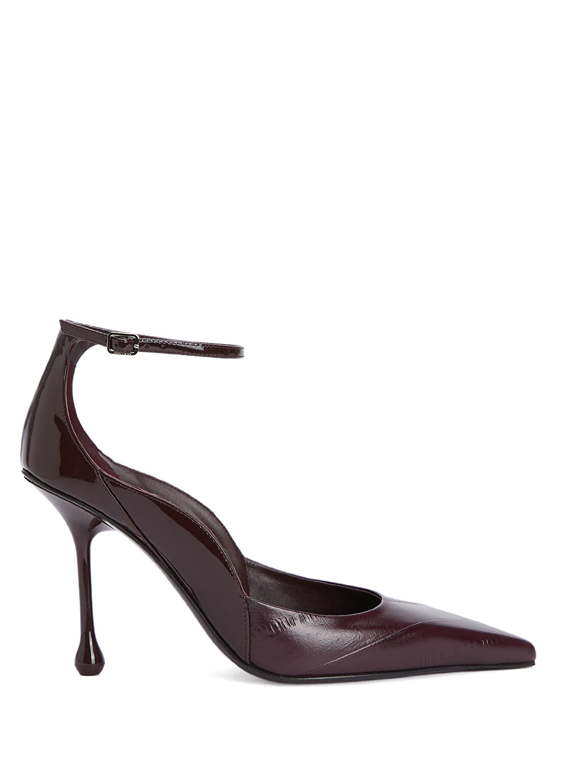 Jimmy Choo Quinci Koyu Bordo Deri Topuklu Ayakkabı