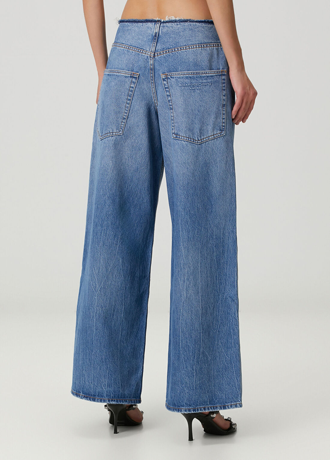 T by Alexander Wang Surge Wide Leg Mavi Jean Pantolon görsel 4