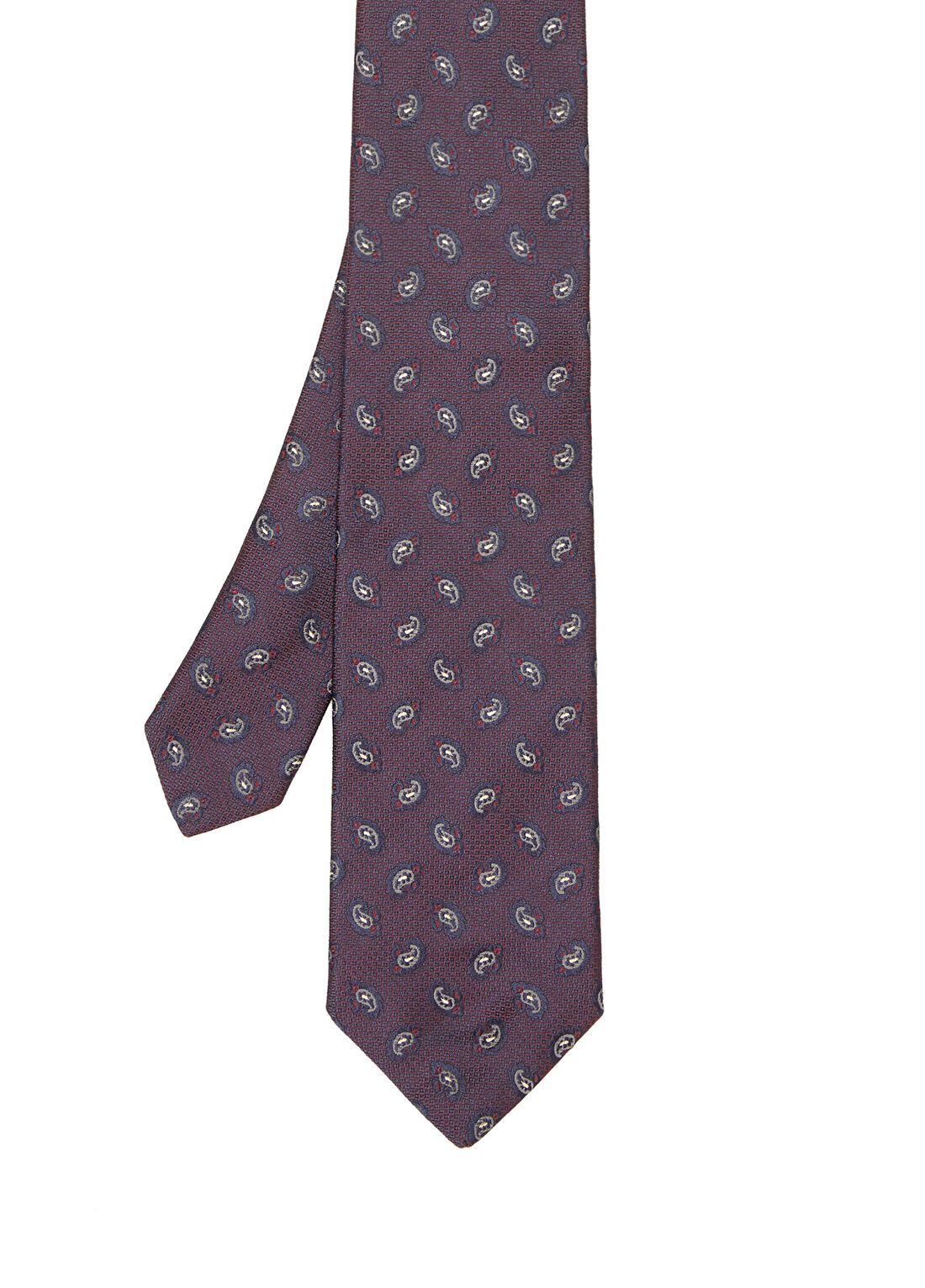 Beymen Collection Bordo Şal Desenli İpek Kravat