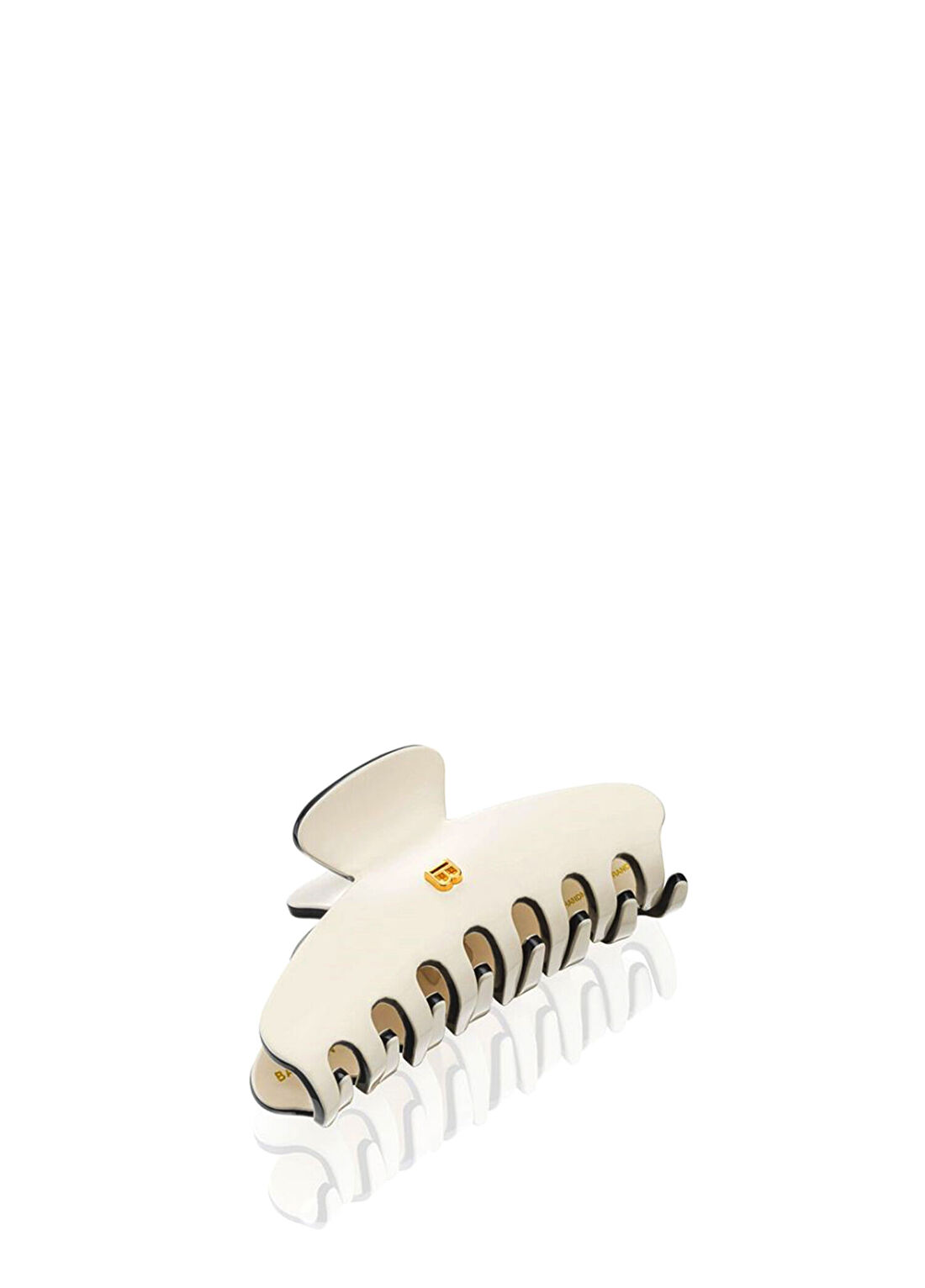 Balmain Cellulose Acetate Pince A Cheveux Kırık Beyaz Orta Boy Kadın Toka