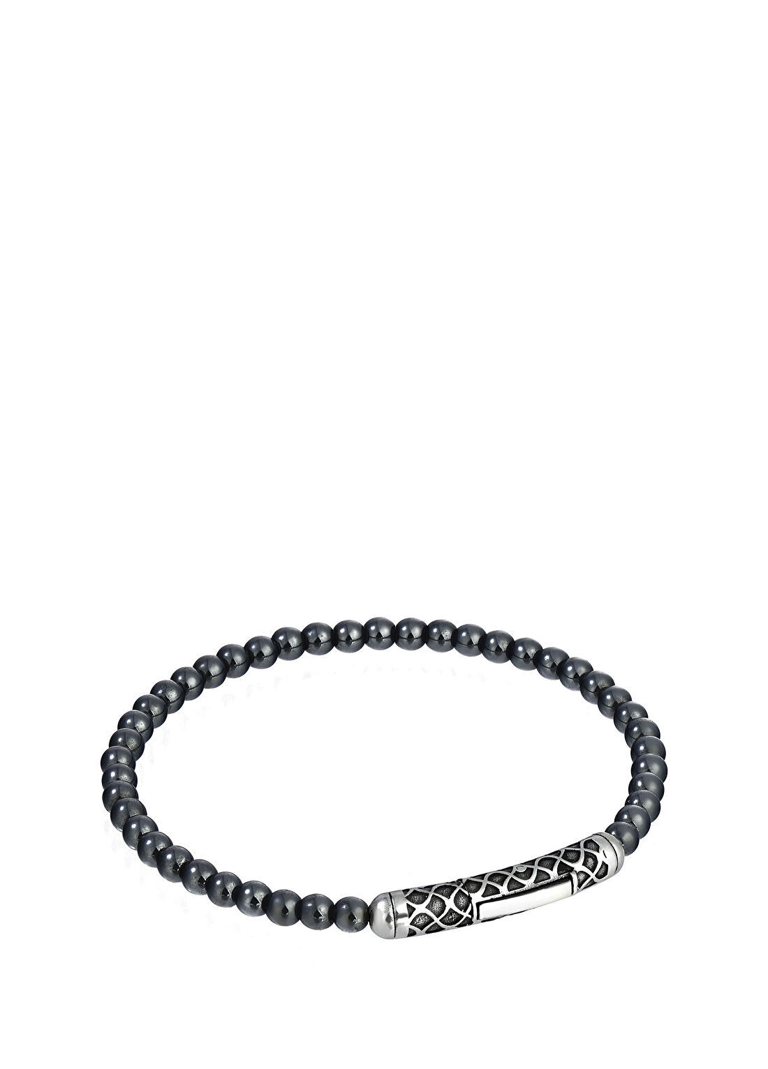 Kayra Khan Füme Erkek Gümüş Bileklik