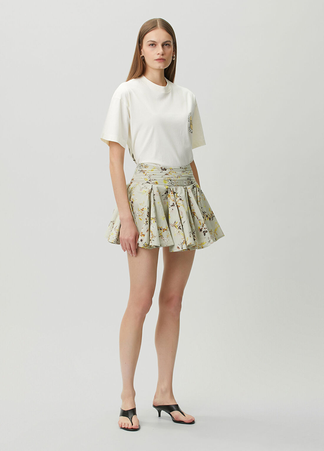 AllSaints Sun City Ekru Baskılı T-shirt görsel 2