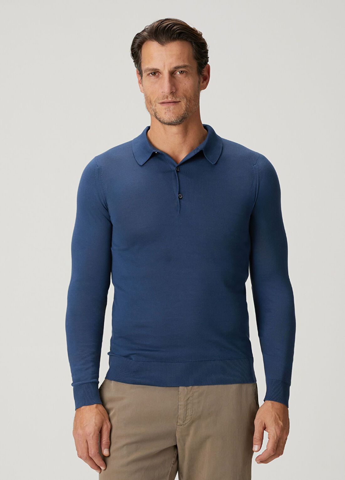 John Smedley Bradw Mavi Polo Yaka Triko