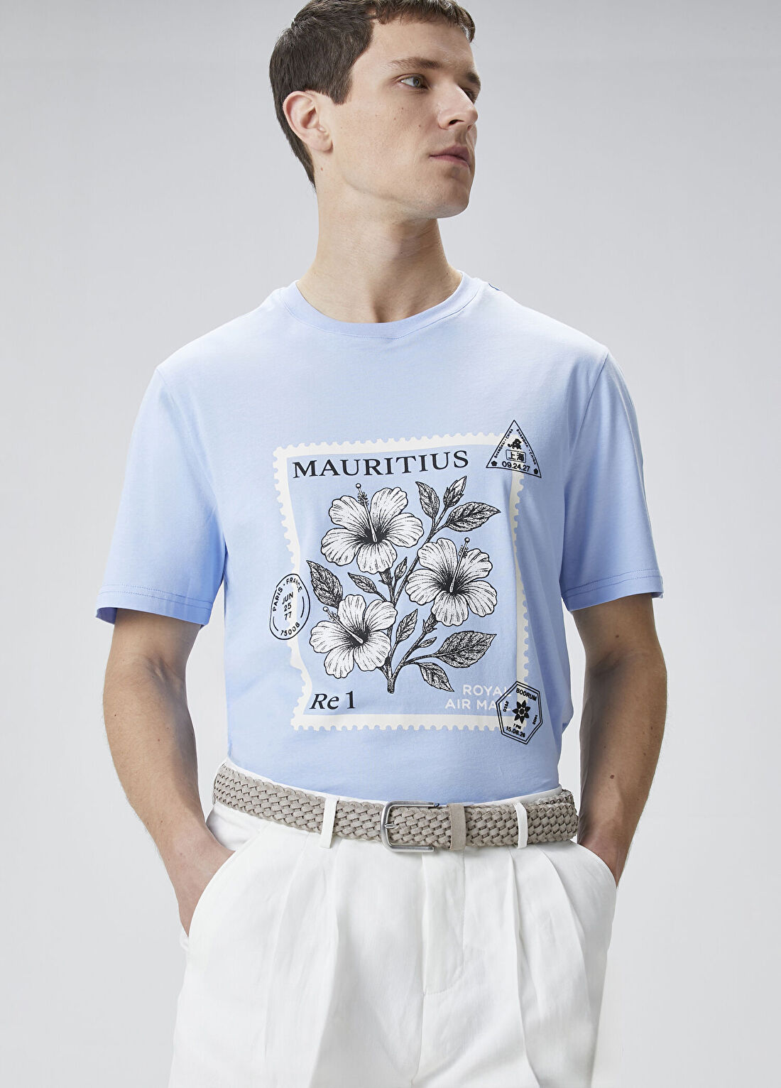 Network Mavi Baskılı T-shirt görsel 2