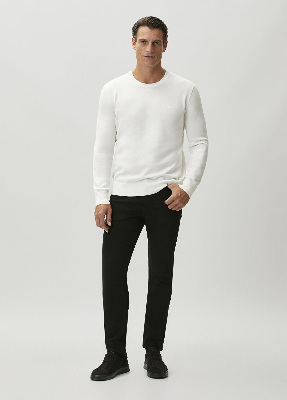 Calvin Klein Supima Beyaz Triko görsel 2