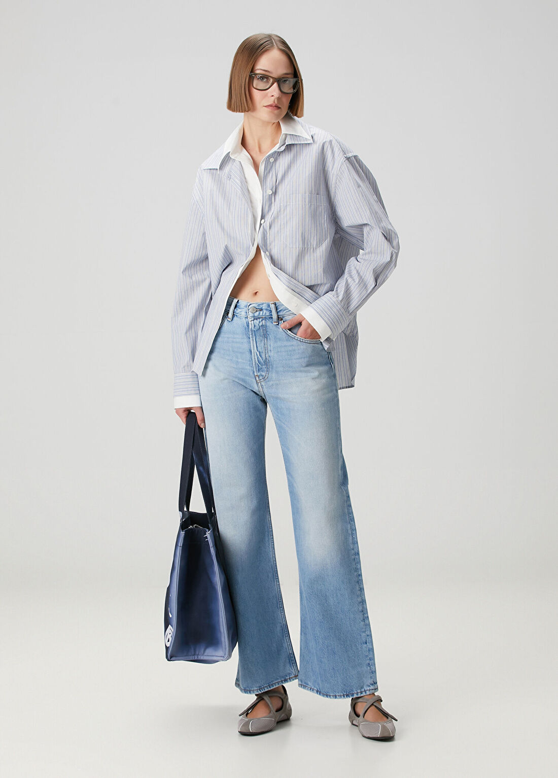 Acne Studios Regular Fit Açık Mavi Jean Pantolon