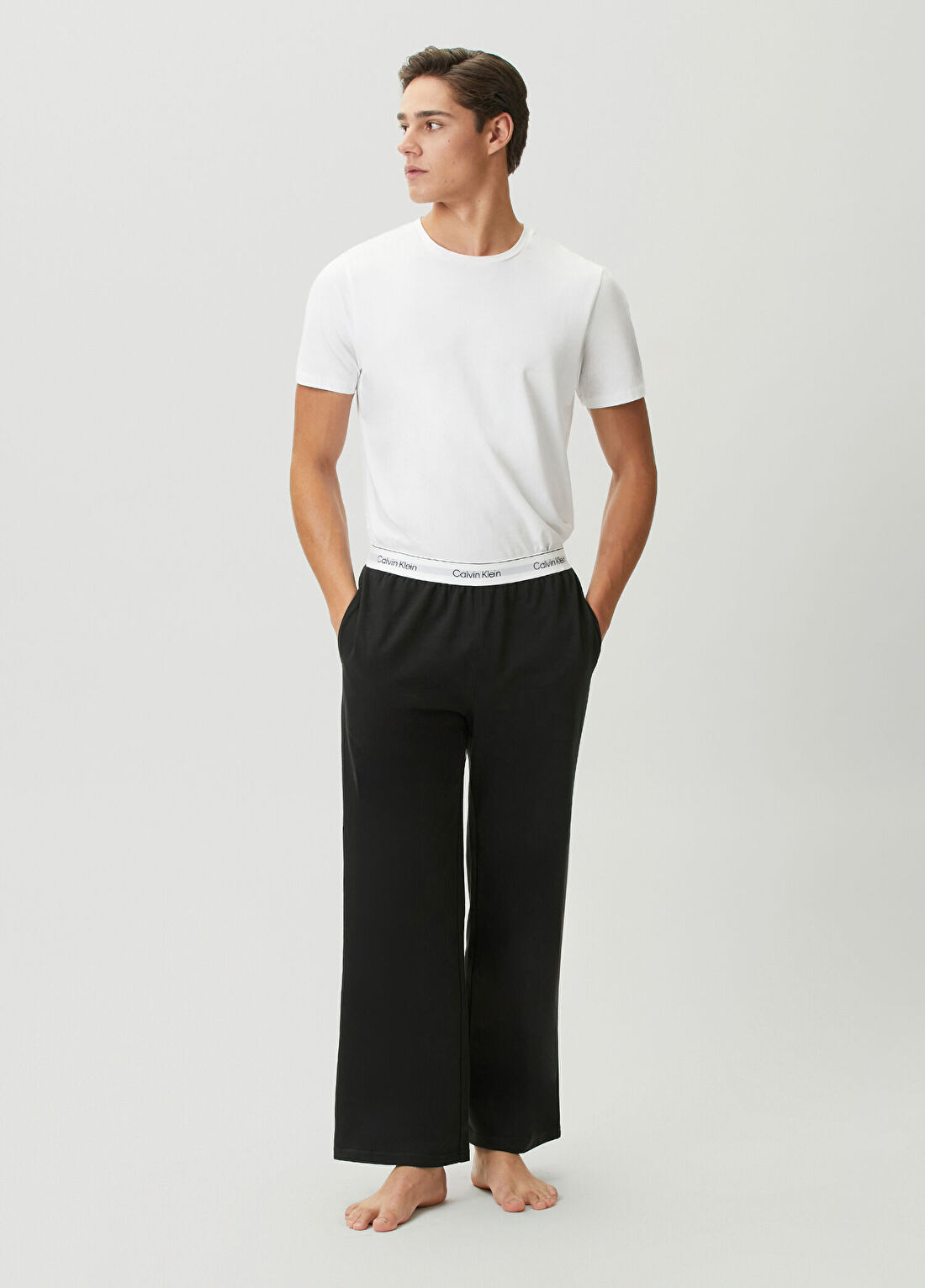 Calvin Klein Siyah Beli Logo Bantlı Pijama Altı