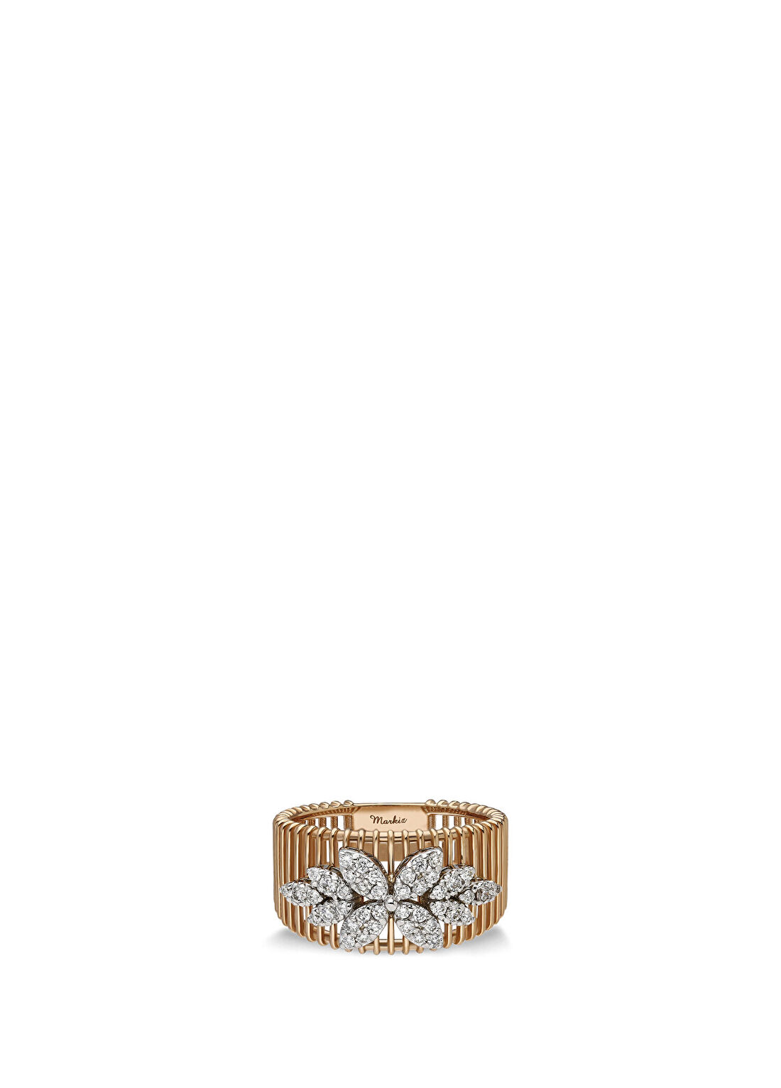 Markiz Jewelery Sona Pırlanta Taşlı 14 Ayar Rose Gold Kadın Yüzük