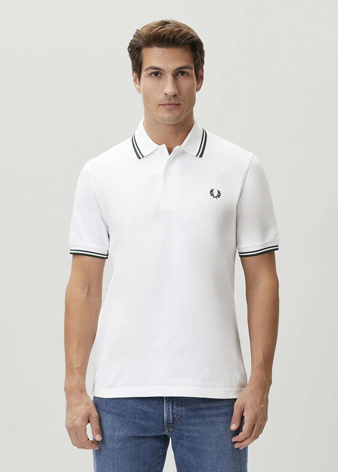 Fred Perry Twin Tipped Ekru Polo Yaka T-shirt