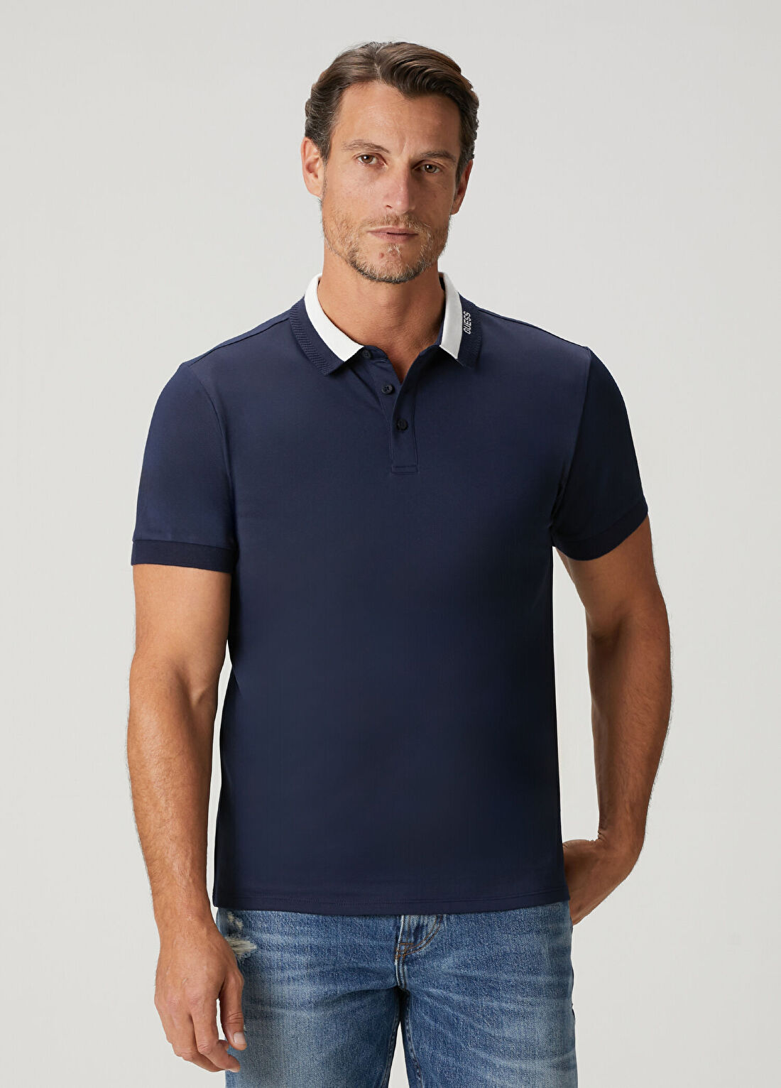 Guess Regular Fit Paul Lacivert Polo Yaka T-shirt