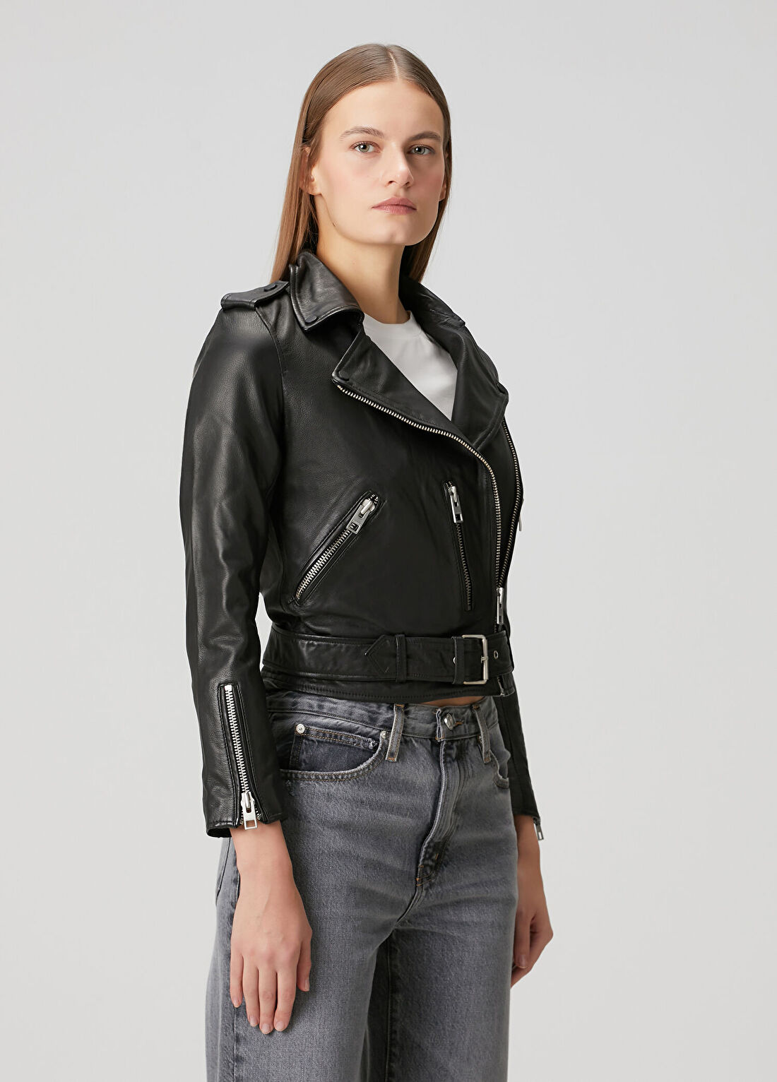 AllSaints Siyah Deri Ceket