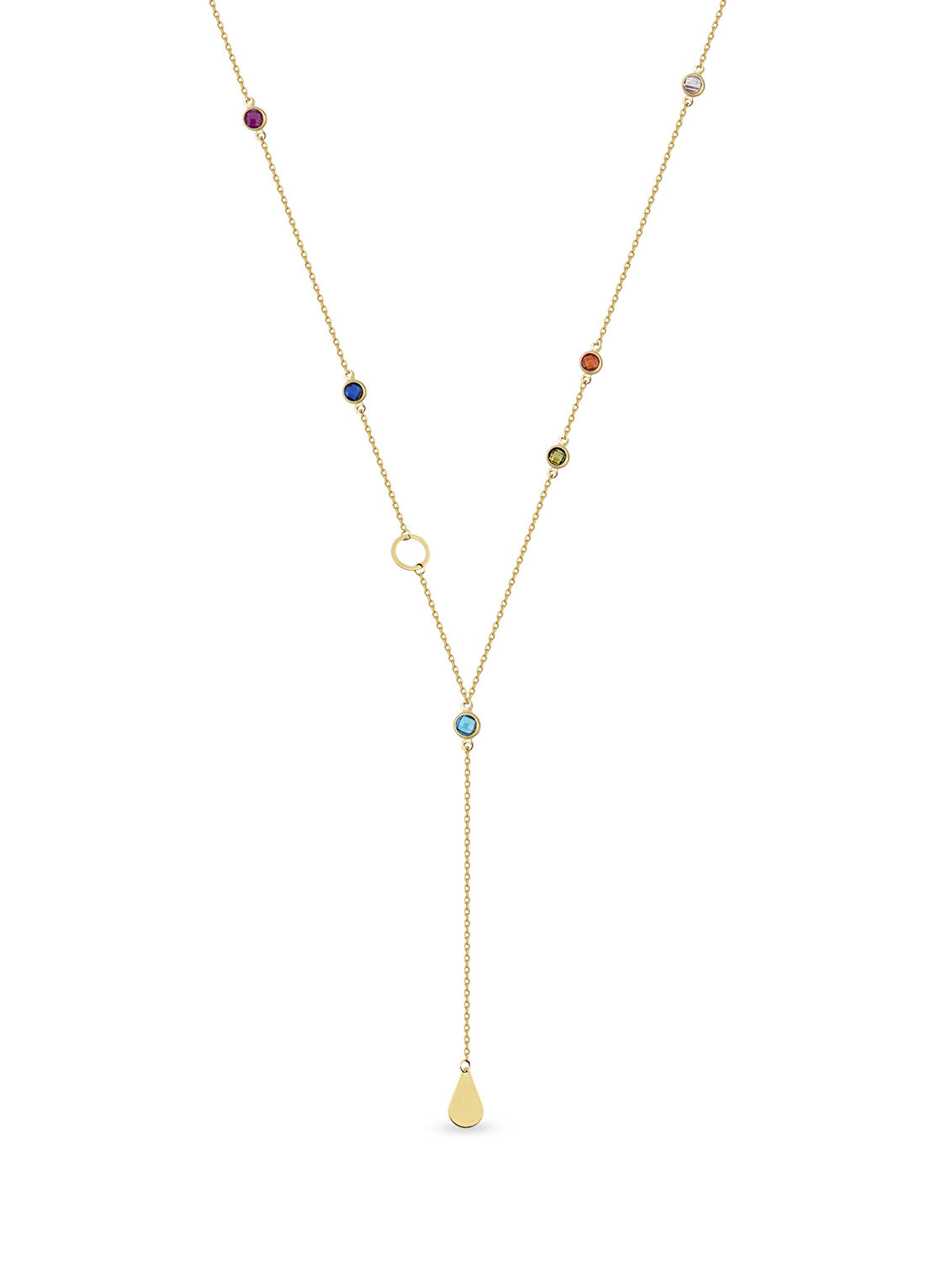 Orena Jewelry Rainbow 14 Ayar Altın Kadın Kolye