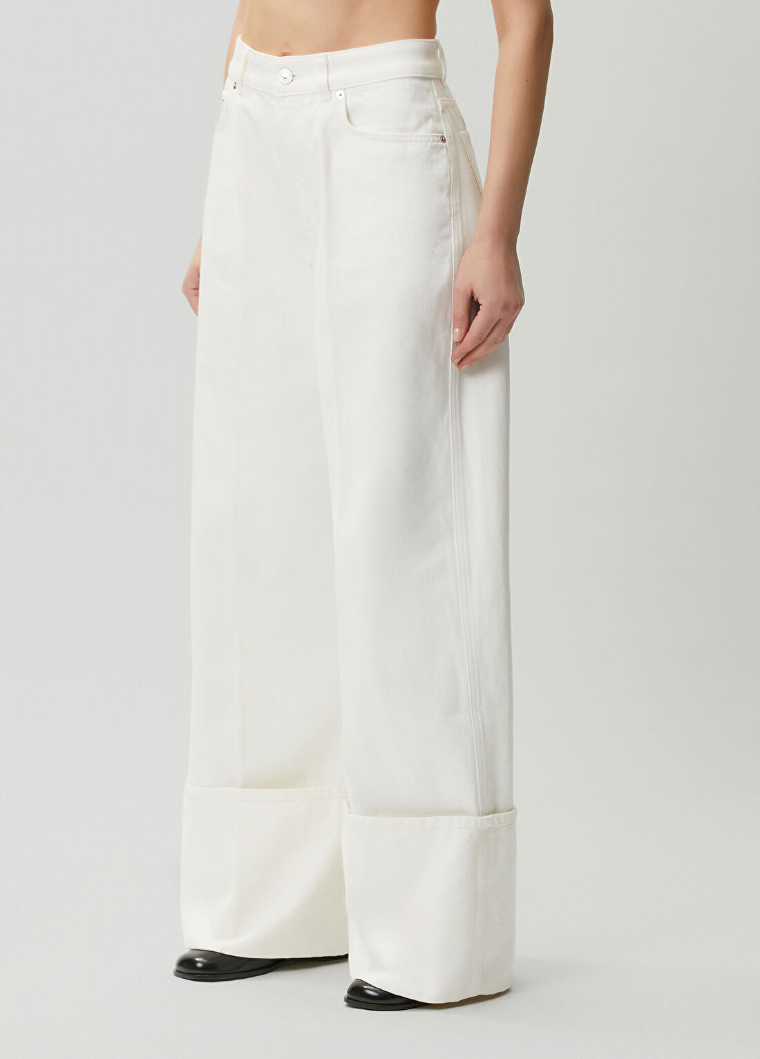 Givenchy Beyaz Wide Leg Jean Pantolon görsel 3