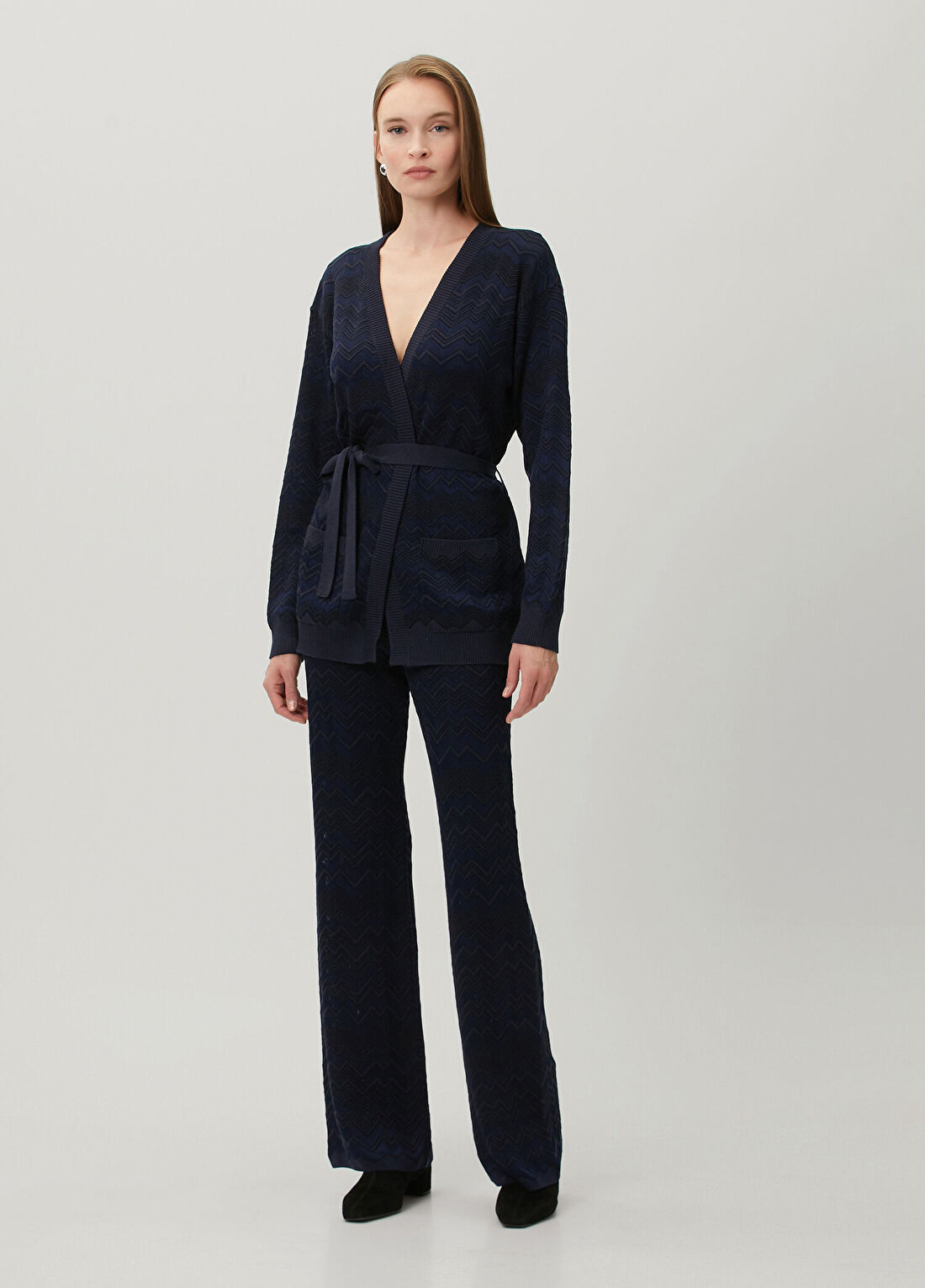 Missoni Lacivert Zikzak Desenli Pantolon