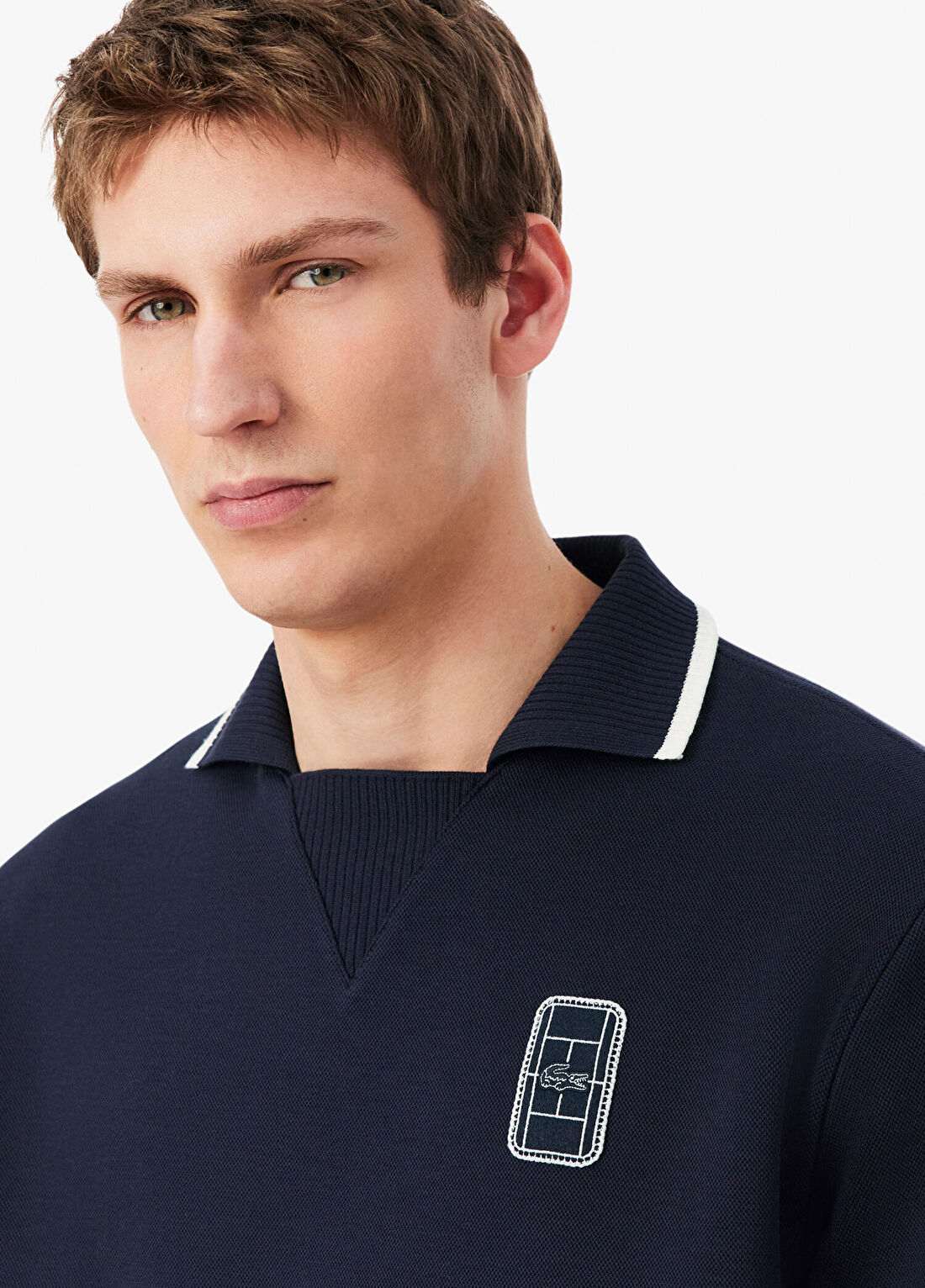 Lacoste Lacivert Loose Fit Polo Yaka Kısa Kollu Erkek T-Shirt görsel 2