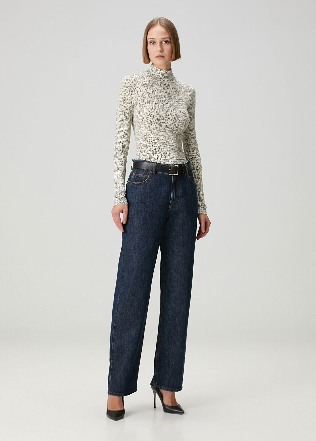 Fendi Lacivert Jean Pantolon
