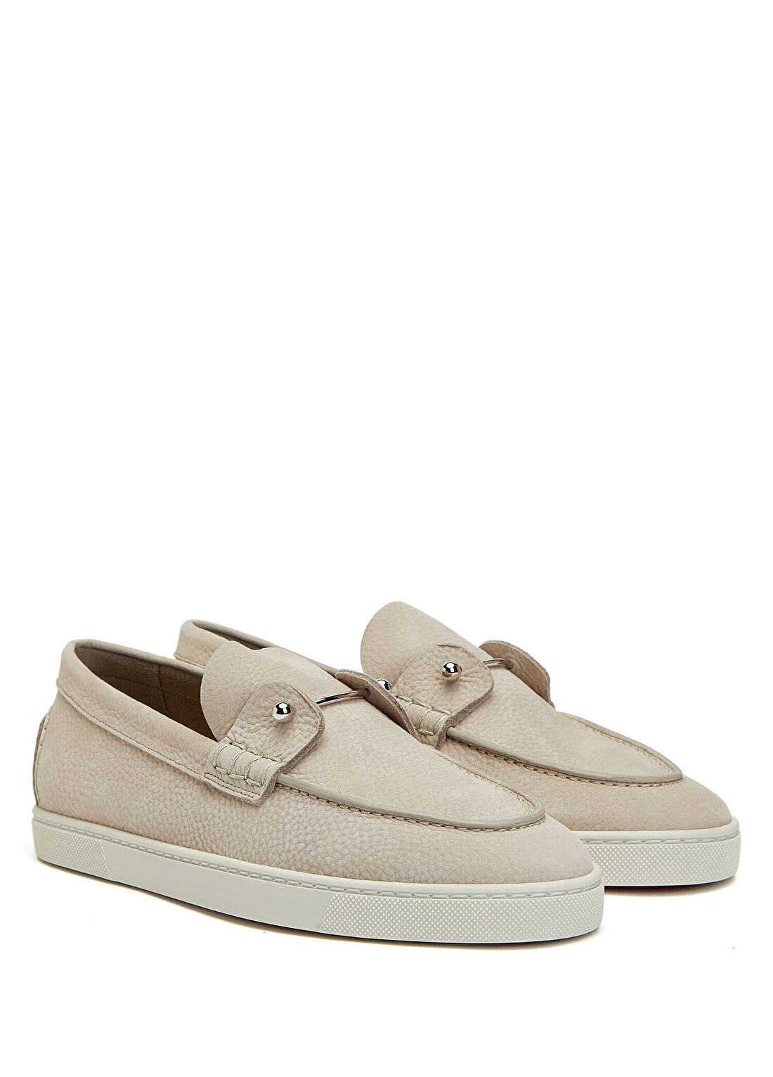 Christian Louboutin Chambeliboat Bej Erkek Süet Loafer görsel 2