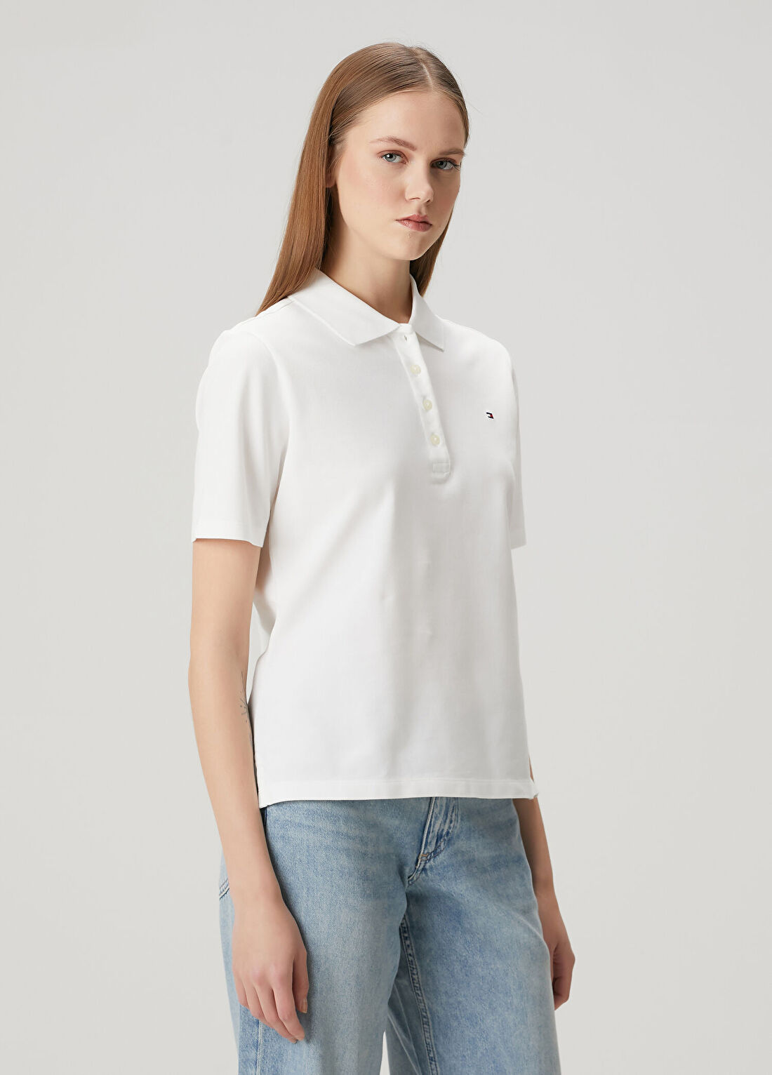 Tommy Hilfiger 1985 Regular Pique Beyaz Polo T-shirt görsel 3