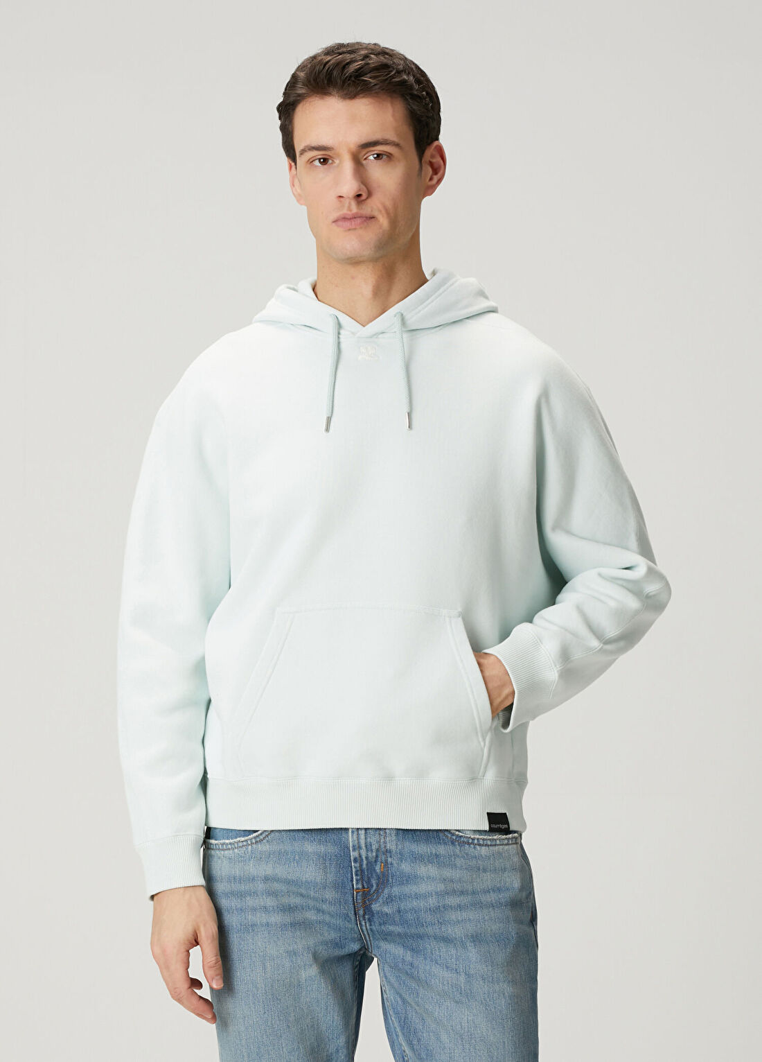 Courreges Açık Yeşil Kapüşonlu Oversized Sweatshirt
