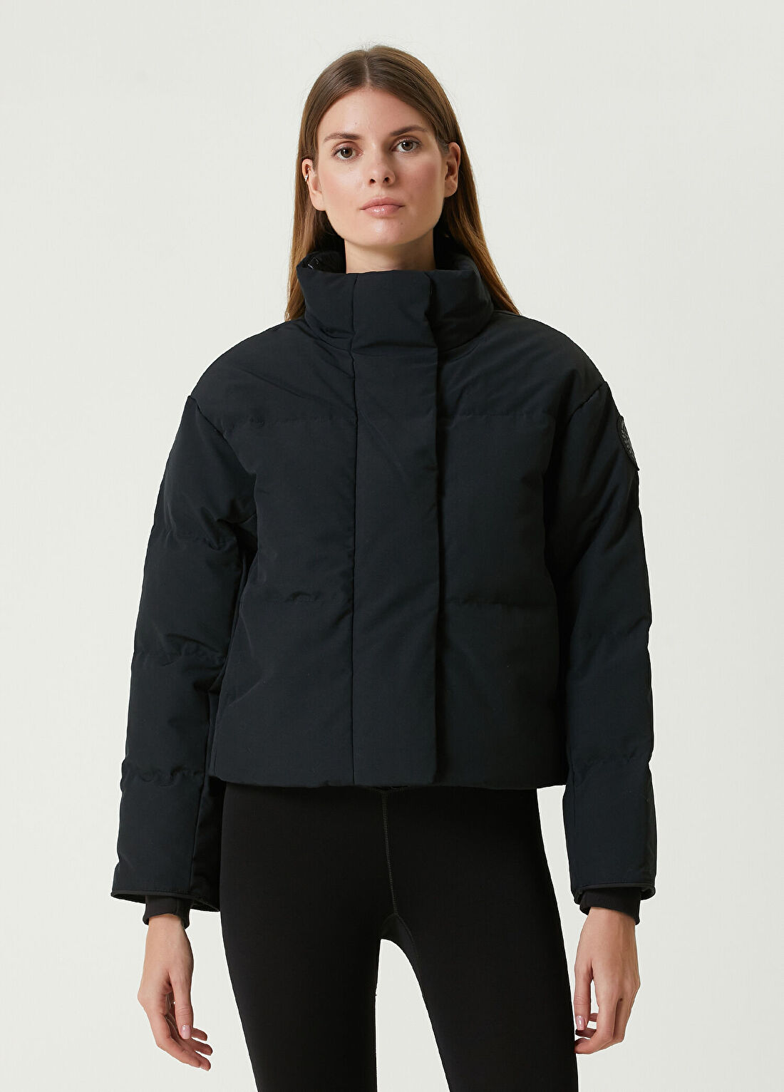 Canada Goose Grandview Siyah Crop Puff Mont