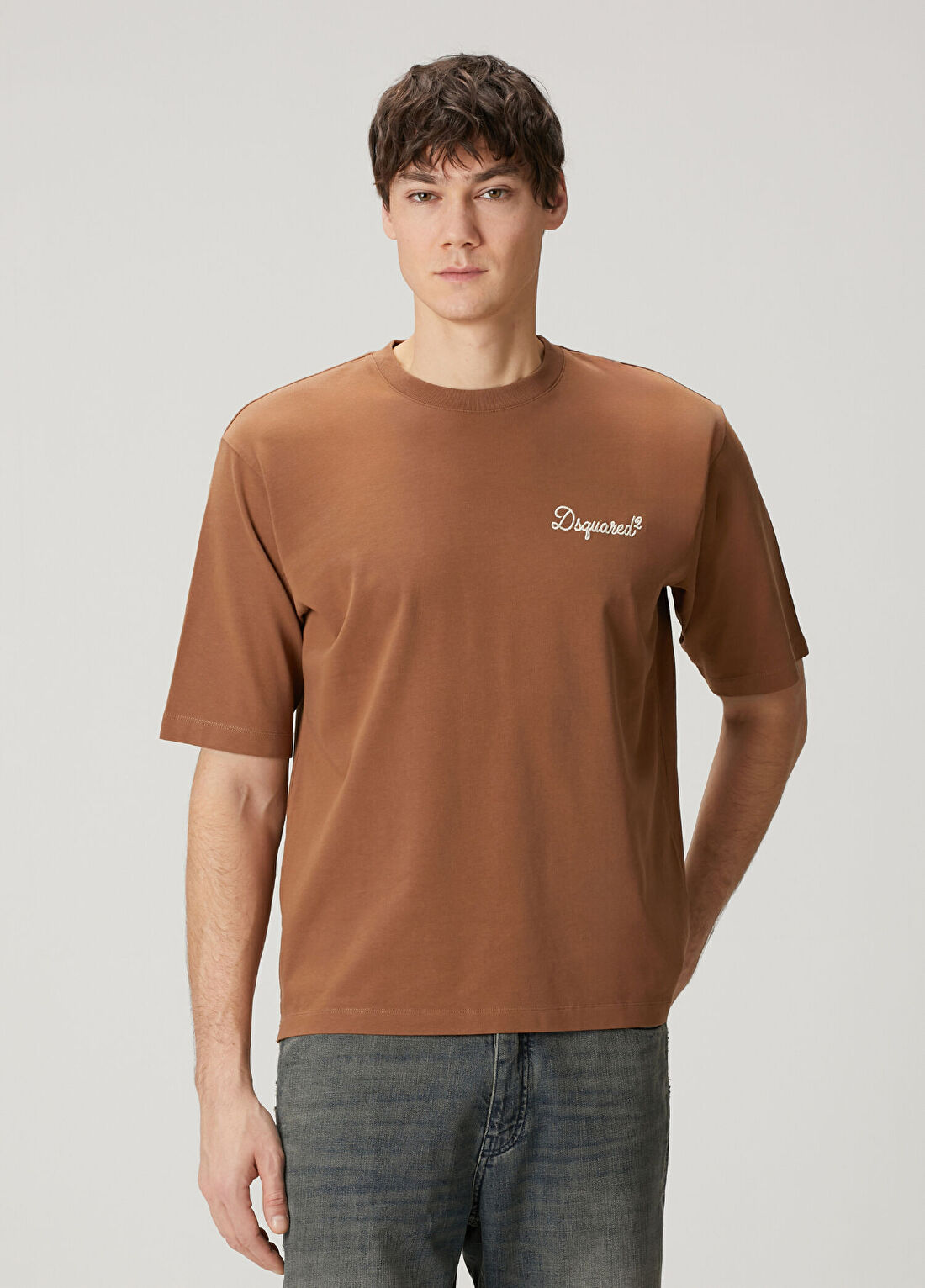 Dsquared2 Kahverengi Logo Nakışlı T-shirt