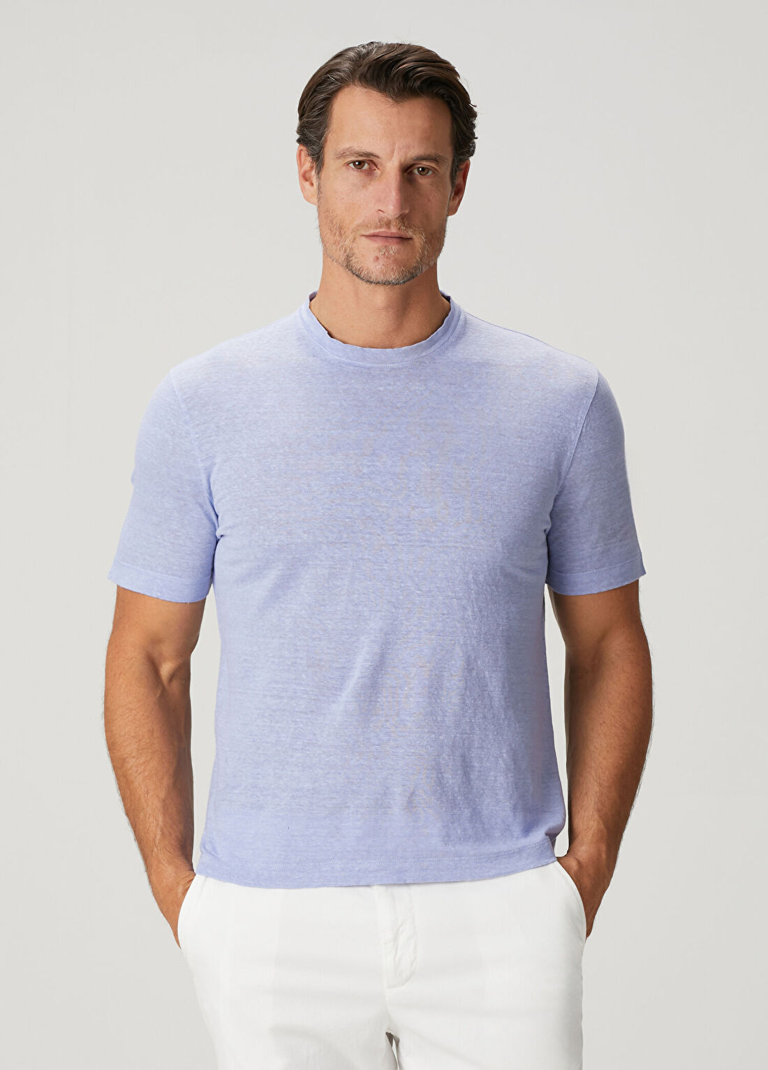 Canali Lila Keten T-shirt
