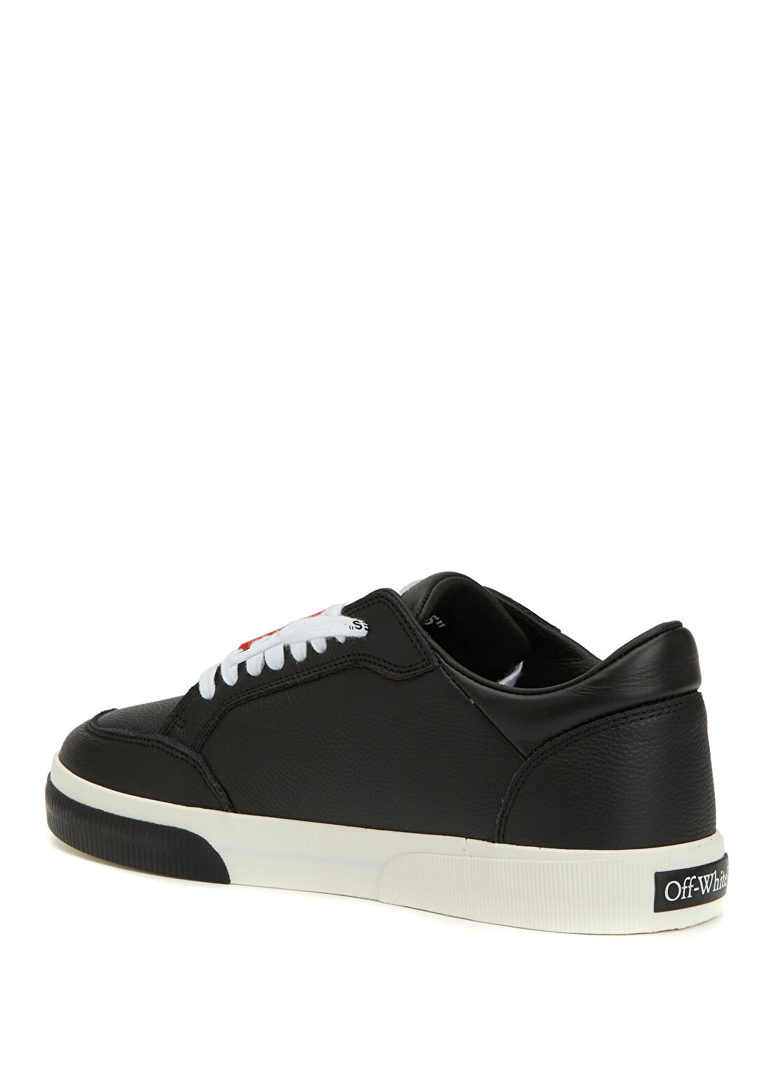 Off-White Vulcanized Siyah Erkek Deri Sneaker görsel 3