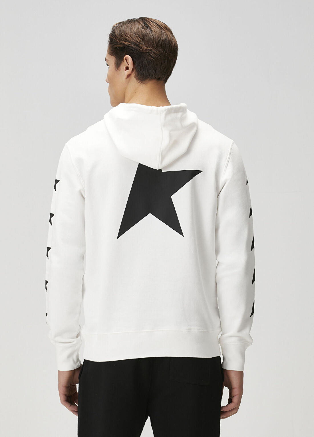 Golden Goose Beyaz Kapüşonlu Logo Baskılı Sweatshirt görsel 4