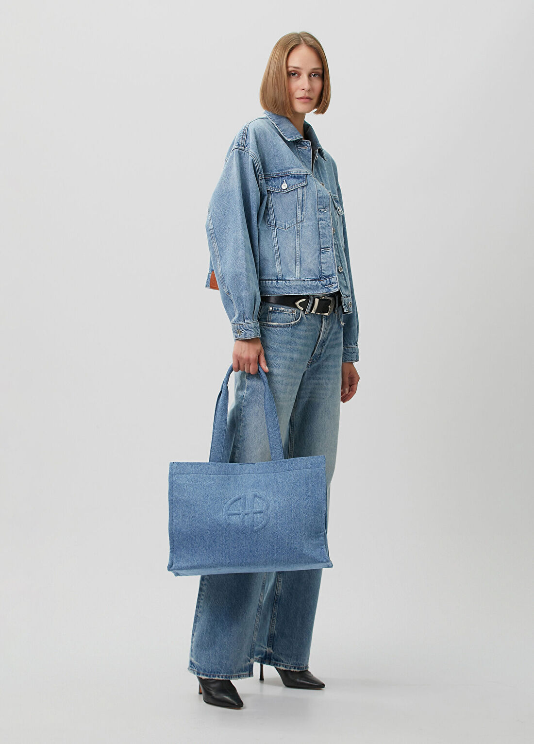Anine Bing Quincy Mavi Denim Ceket görsel 2