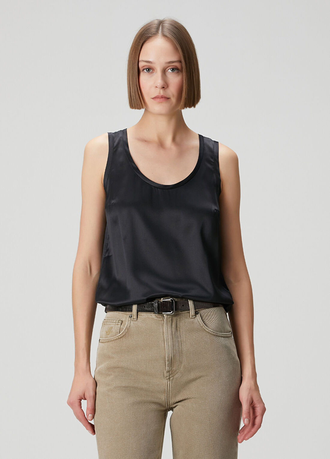 Brunello Cucinelli Siyah İpek Bluz