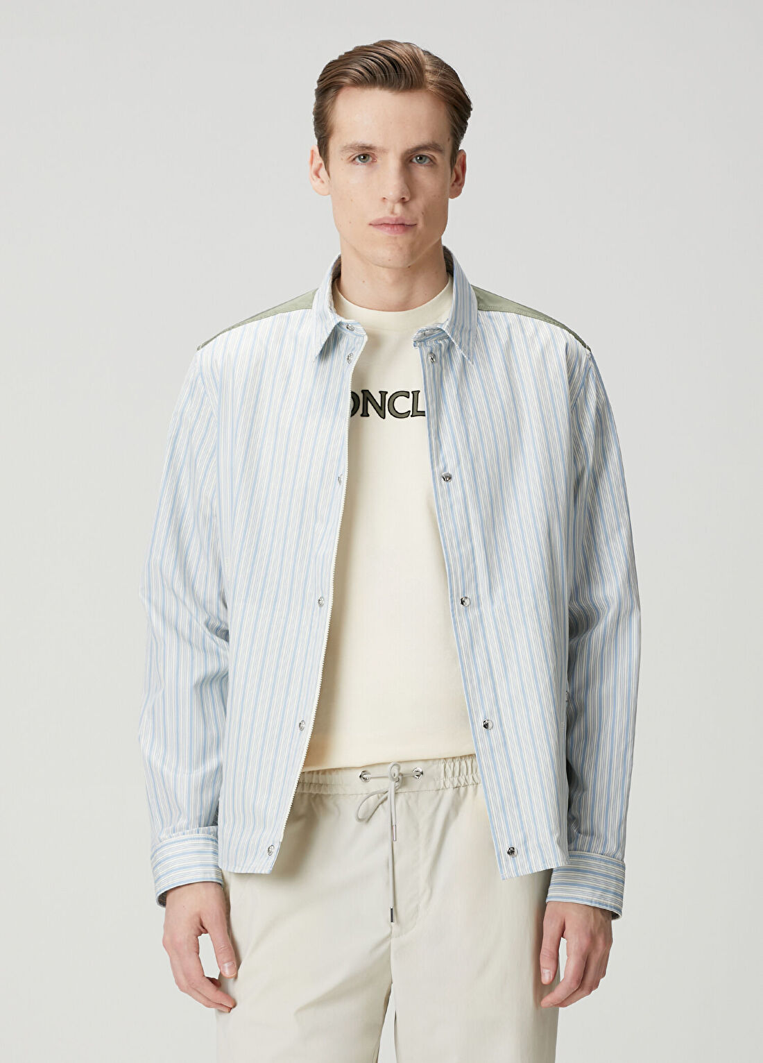 Moncler Mavi Çizgi Desenli Gömlek